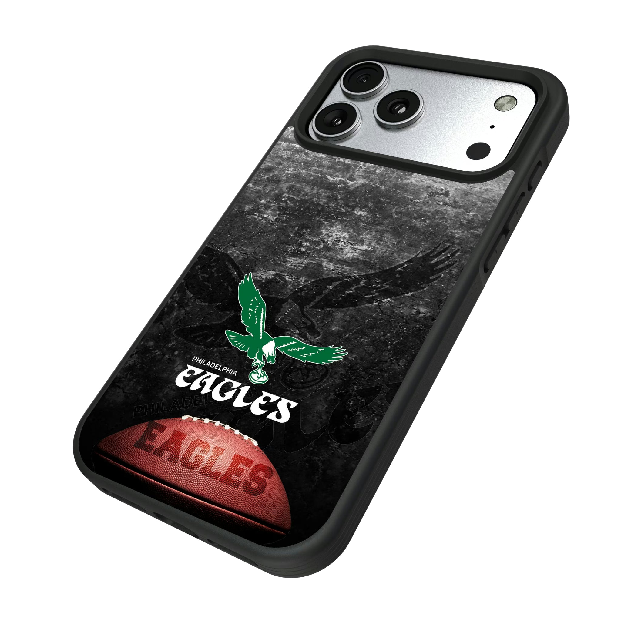 Philadelphia Eagles 1973-1995 Historic Collection Legendary iPhone Bump Phone Case for Apple iPhone - Isometric View#Device_iPhone 17 Pro Max