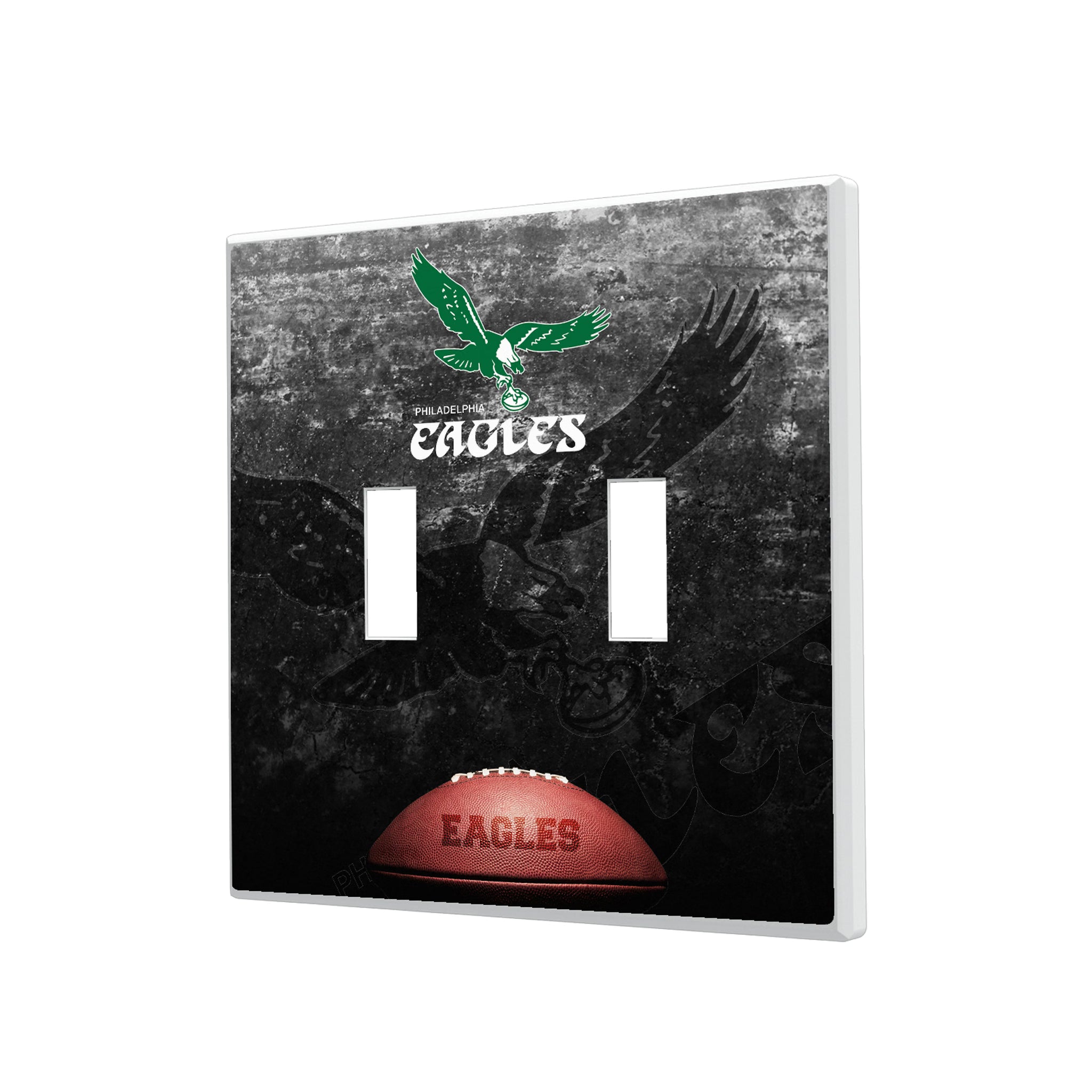 Philadelphia Eagles 1973-1995 Historic Collection Legendary Hidden-Screw Light Switch Plate#Style_Double Toggle