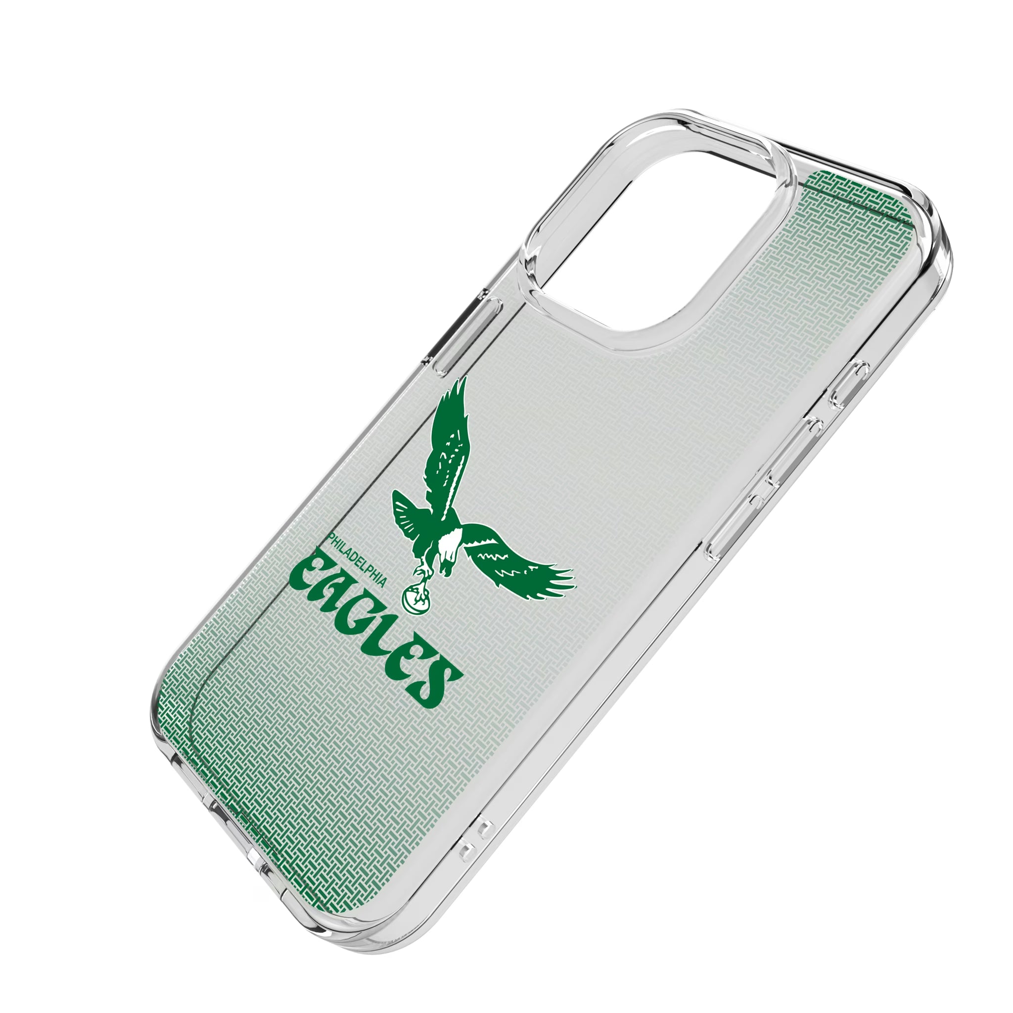 Philadelphia Eagles 1973-1995 Historic Collection Linen iPhone Clear Phone Case for Apple iPhone - Isometric View