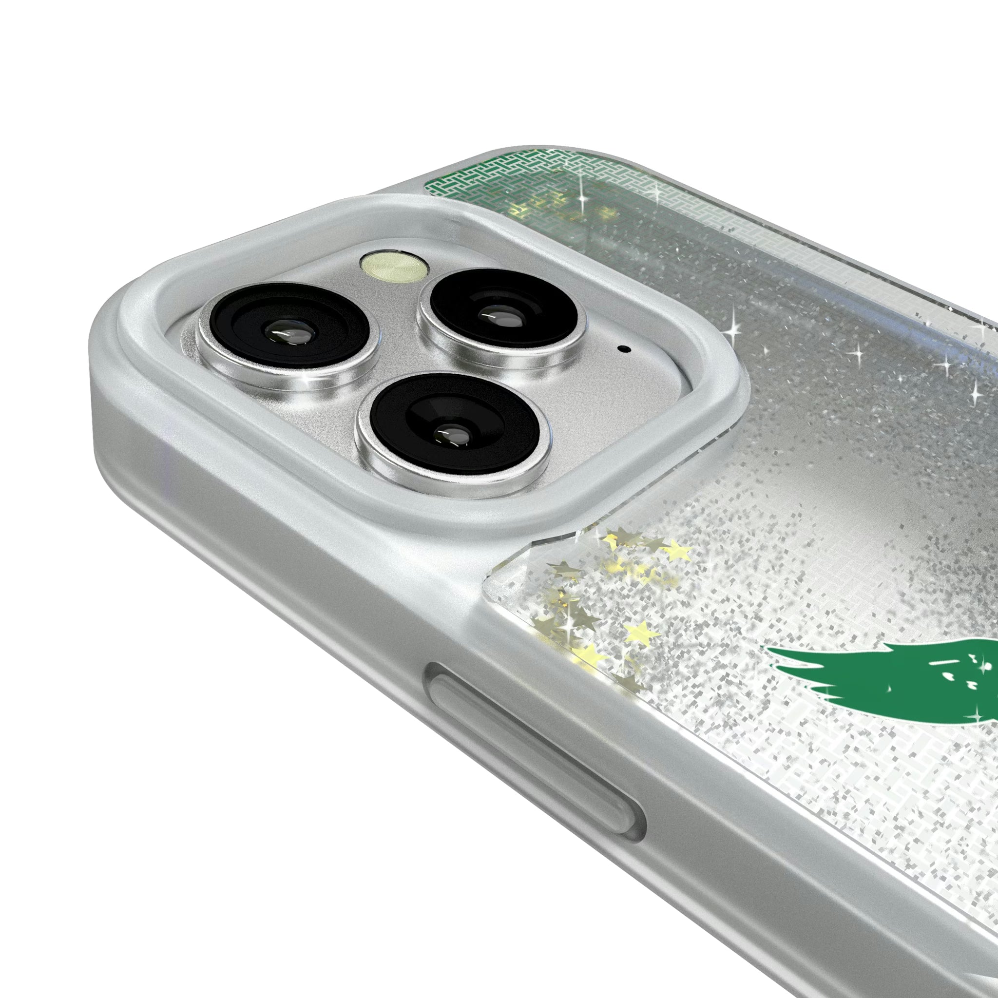 Philadelphia Eagles 1973-1995 Historic Collection Linen iPhone Glitter Phone Case for Apple iPhone - Detail#Device_iPhone 16 Pro