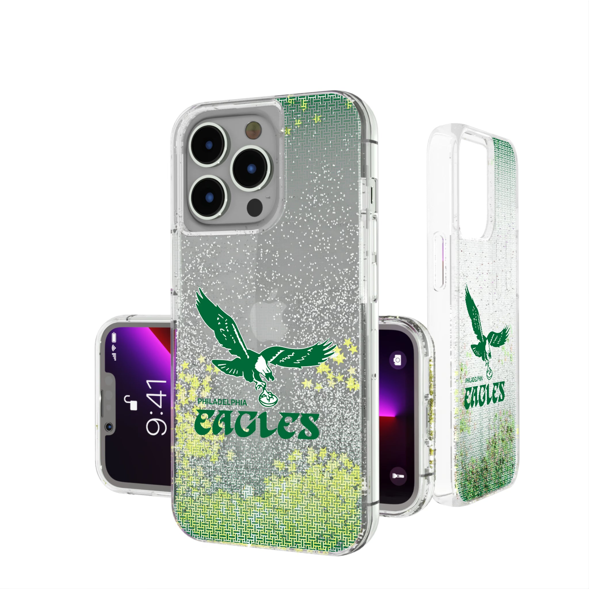 Philadelphia Eagles 1973-1995 Historic Collection Linen iPhone Glitter Phone Case for Apple iPhone