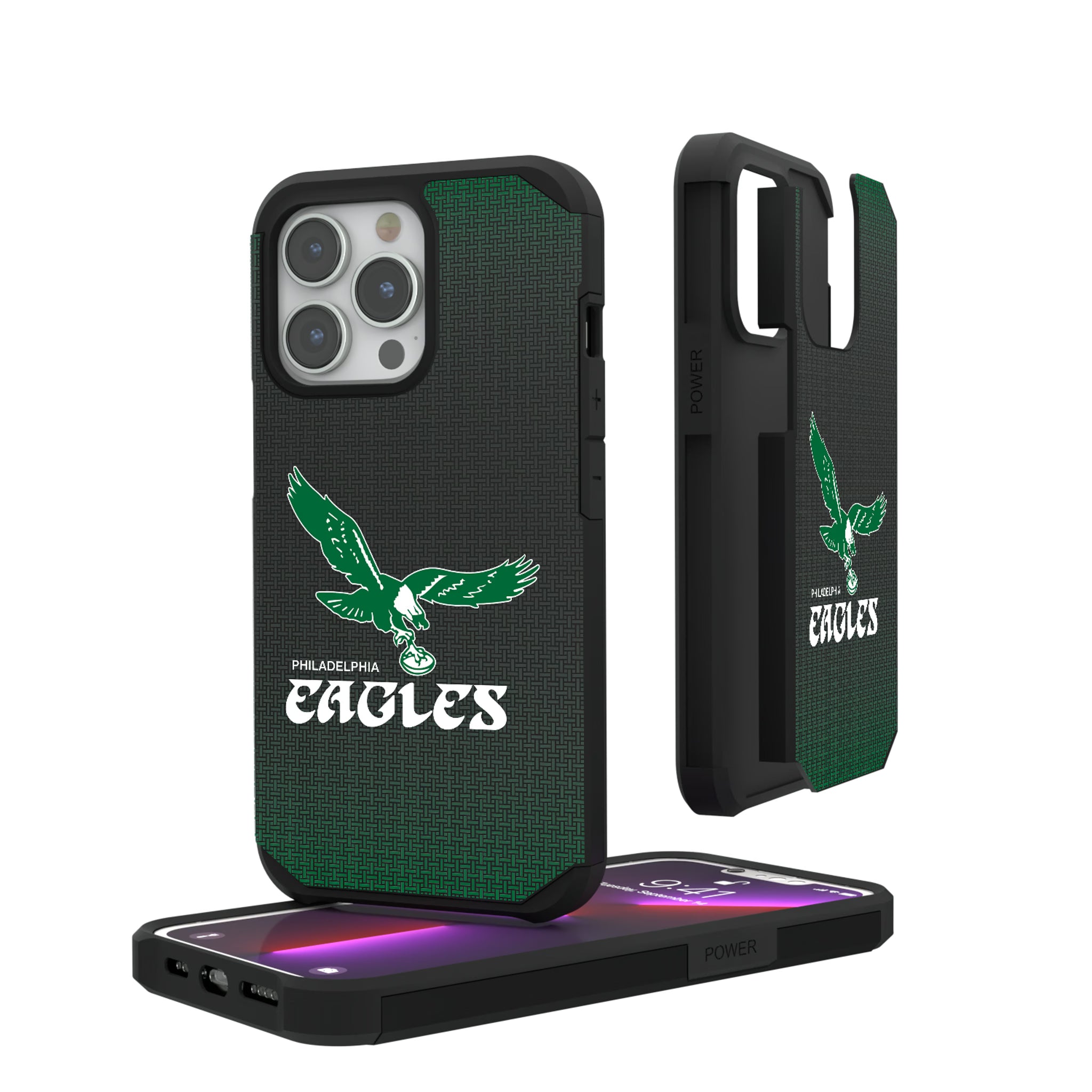 Philadelphia Eagles 1973-1995 Historic Collection Linen iPhone Rugged Phone Case for Apple iPhone#Device_iPhone 13 Pro