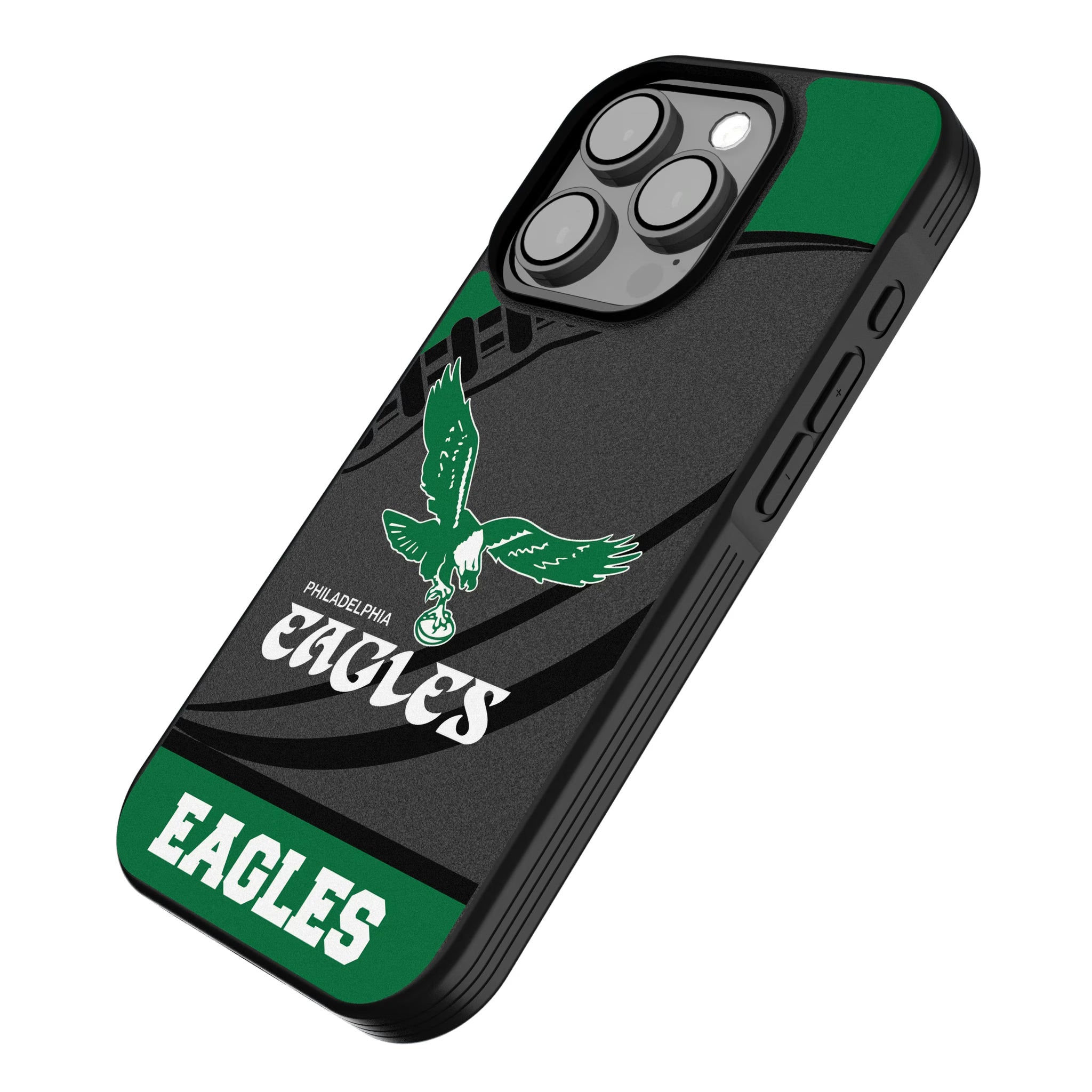 Philadelphia Eagles 1973-1995 Historic Collection Passtime iPhone Bump Phone Case for Apple iPhone - Isometric View