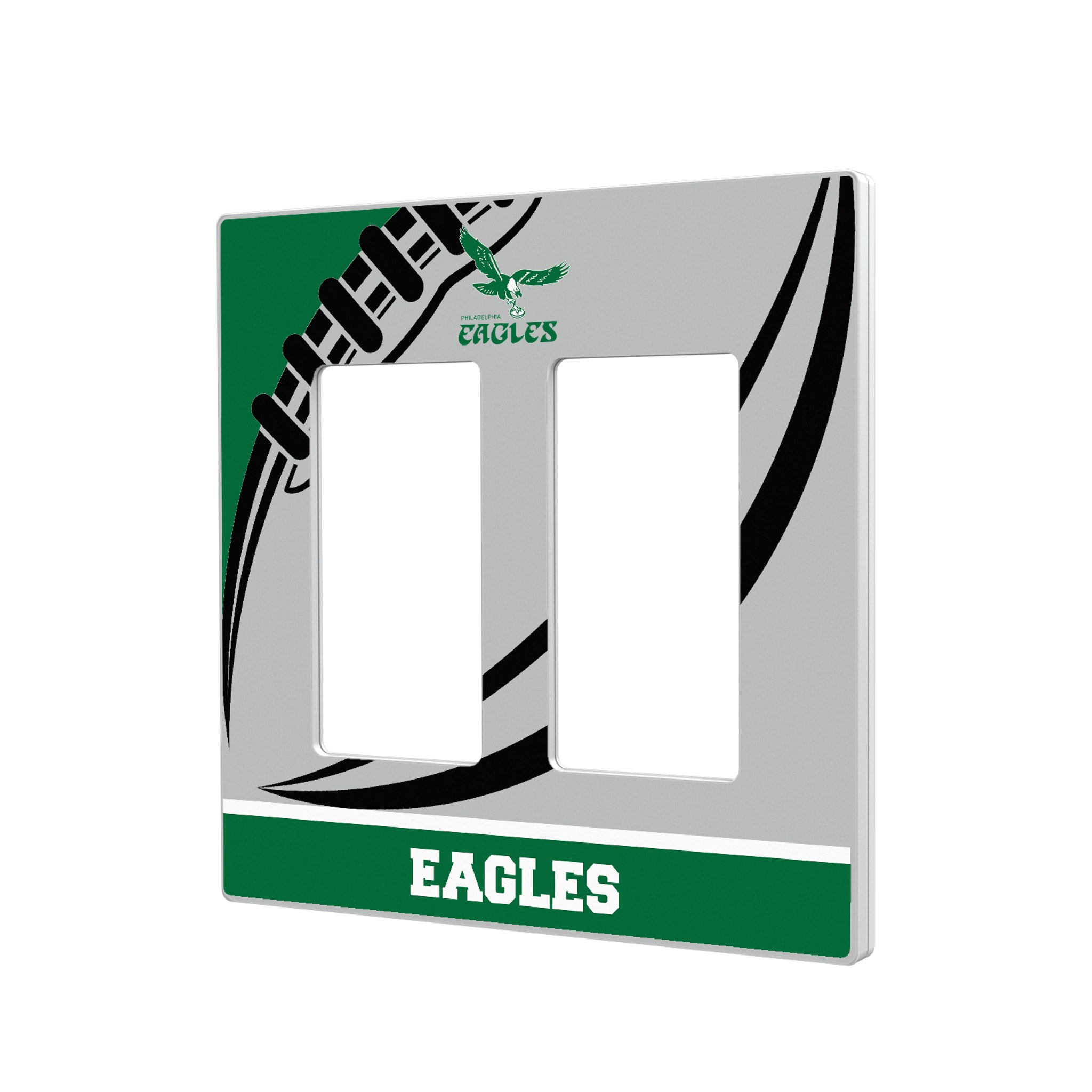 Philadelphia Eagles 1973-1995 Historic Collection Passtime Hidden-Screw Light Switch Plate#Style_Double Rocker