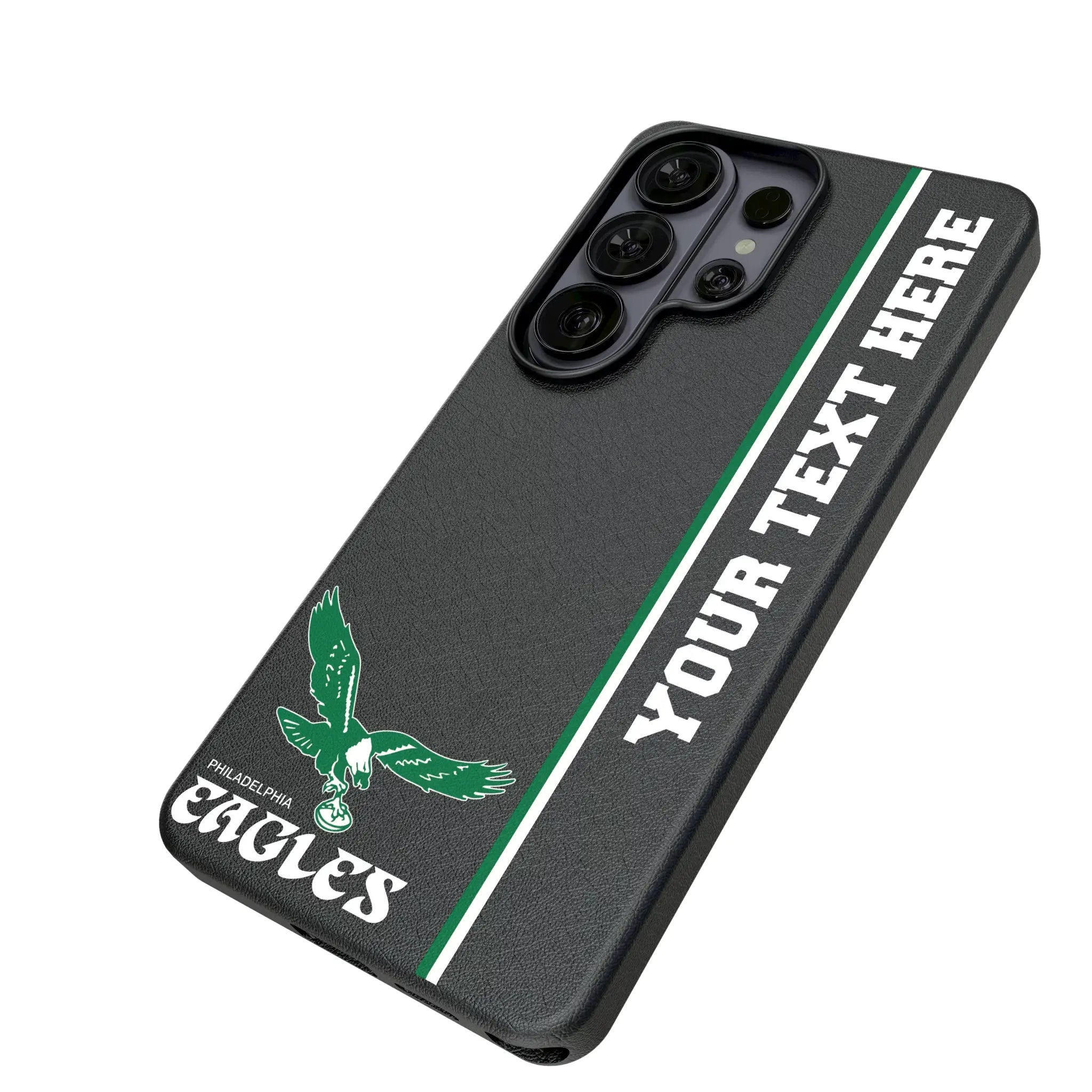 Philadelphia Eagles 1973-1995 Historic Collection Personalized Sidebard Galaxy MagSafe Compatible Phone Case for Samsung Galaxy - Isometric View#Device_Galaxy S26 Ultra