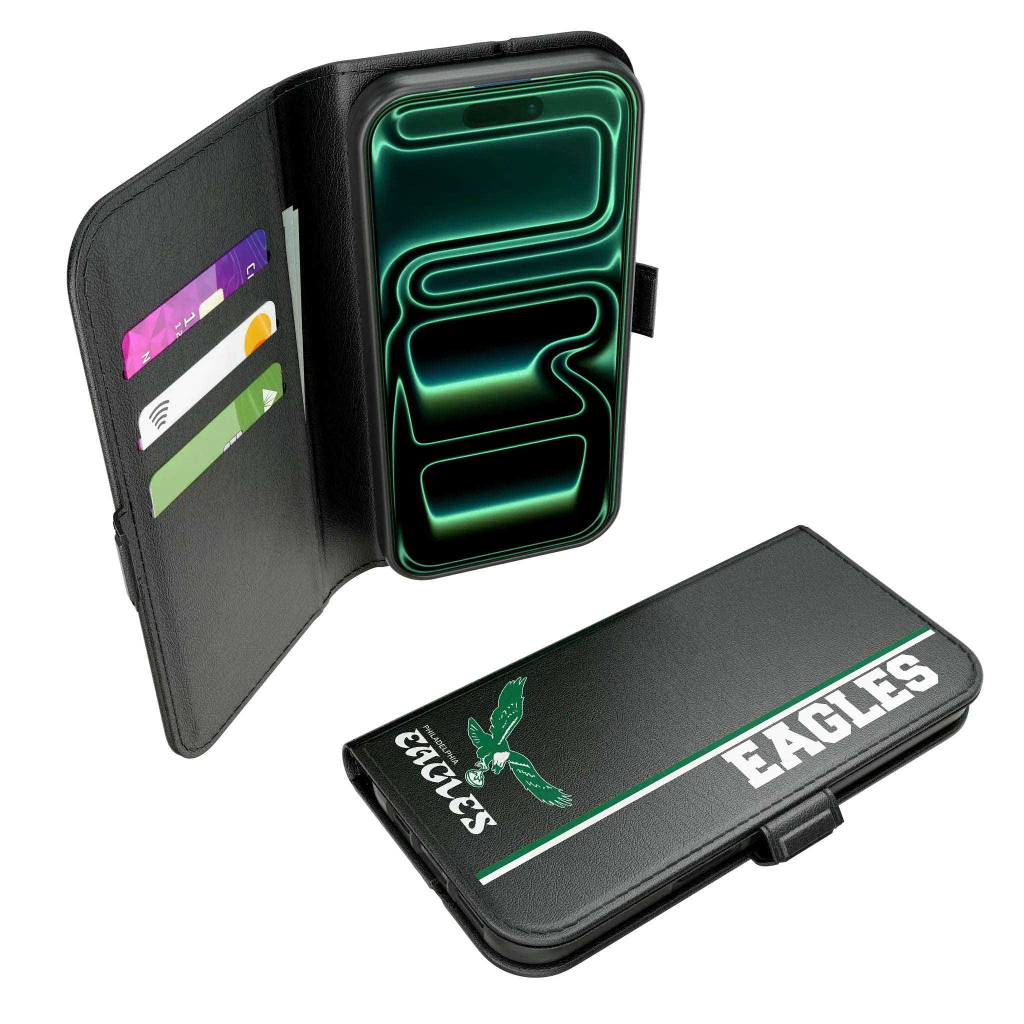 Philadelphia Eagles 1973-1995 Historic Collection Sidebar iPhone Folio Phone Case for Apple iPhone#Device_iPhone 17