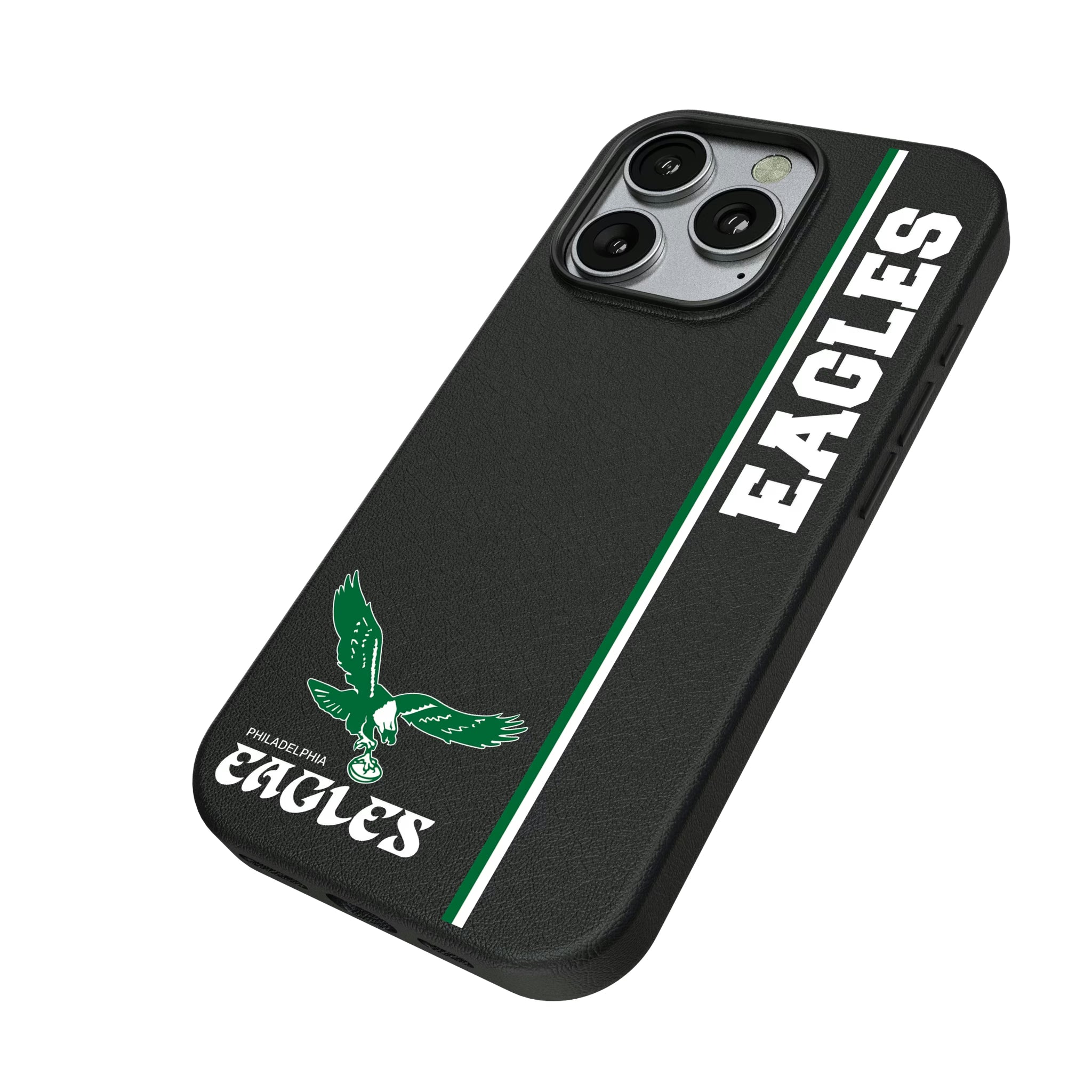 Philadelphia Eagles 1973-1995 Historic Collection Sidebar iPhone MagSafe Compatible Phone Case for Apple iPhone - Isometric View