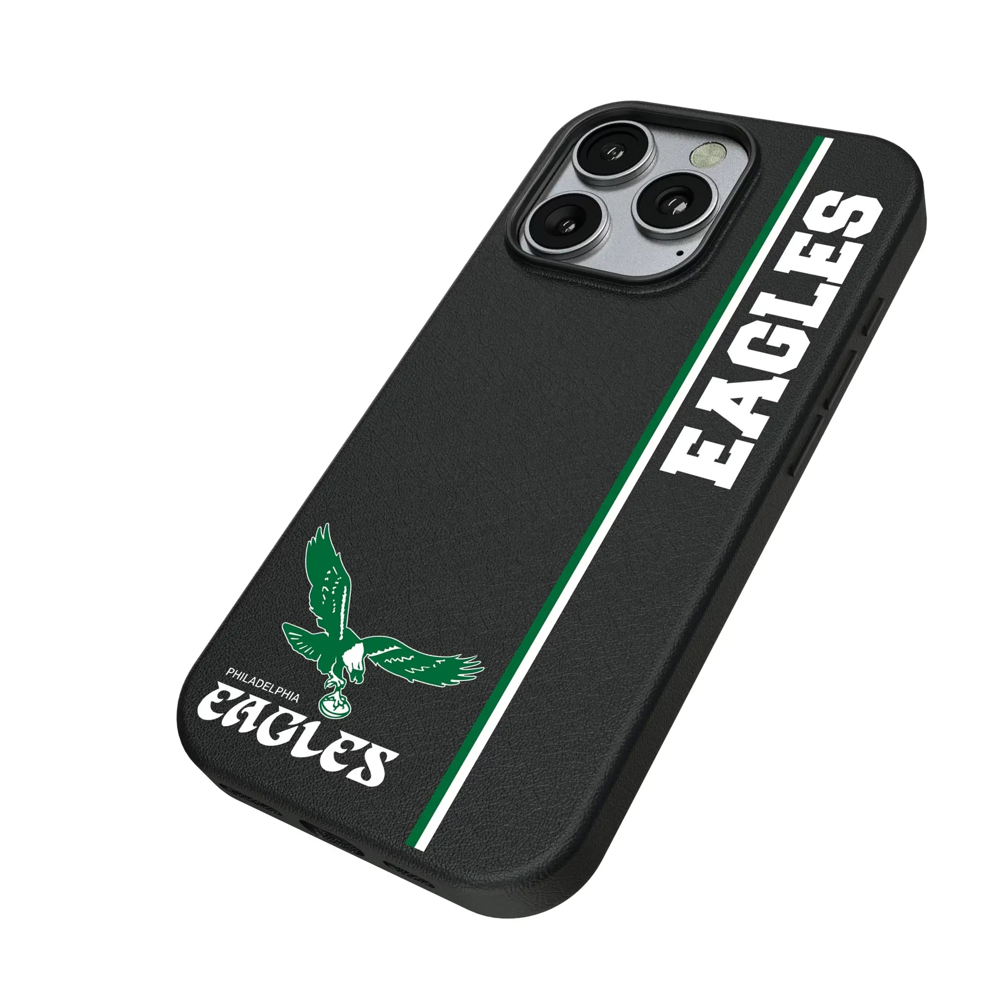 Philadelphia Eagles 1973-1995 Historic Collection Sidebar iPhone MagSafe Compatible Phone Case for Apple iPhone - Isometric View
