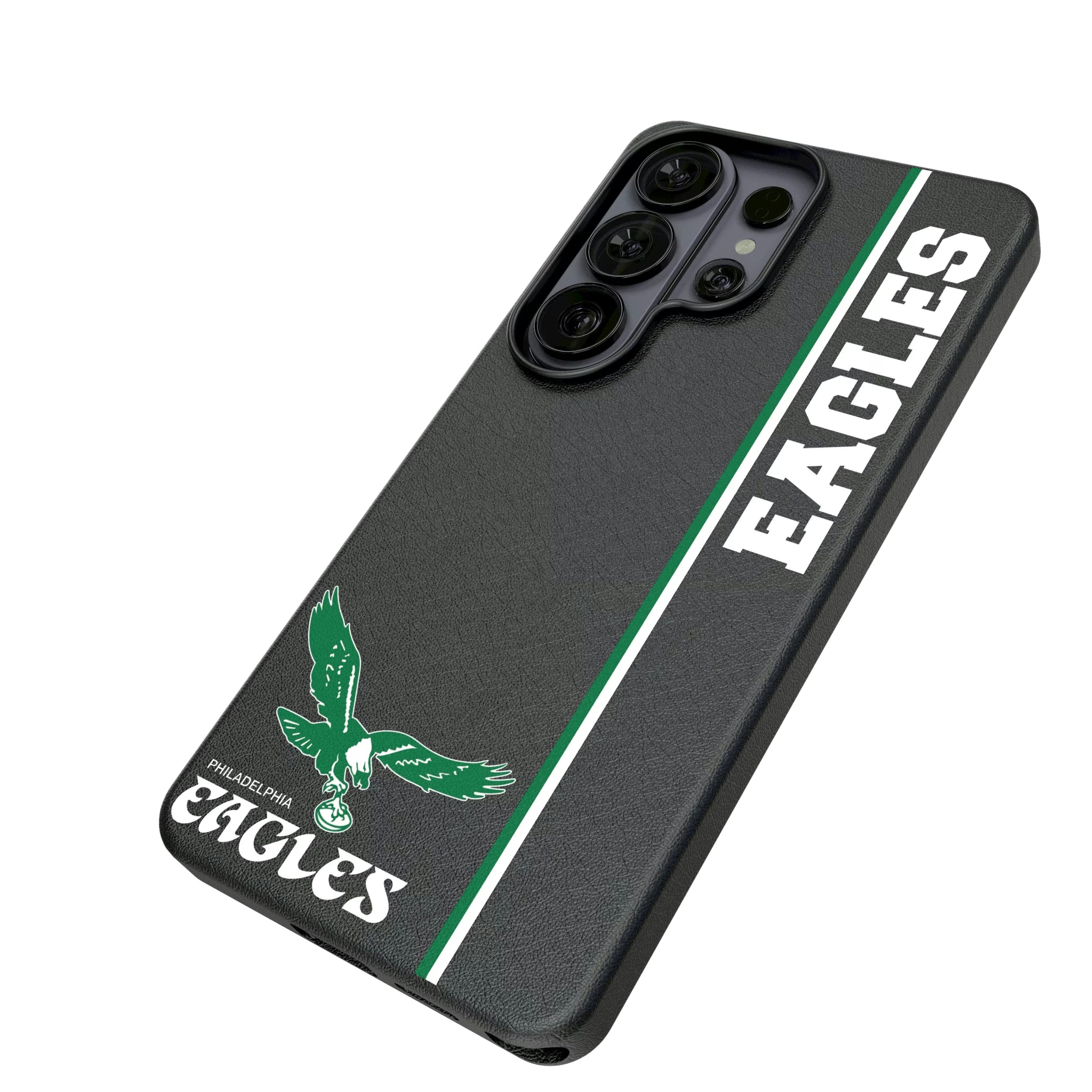 Philadelphia Eagles 1973-1995 Historic Collection Sidebar Galaxy MagSafe Compatible Phone Case for Samsung Galaxy - Isometric View#Device_Galaxy S26 Ultra