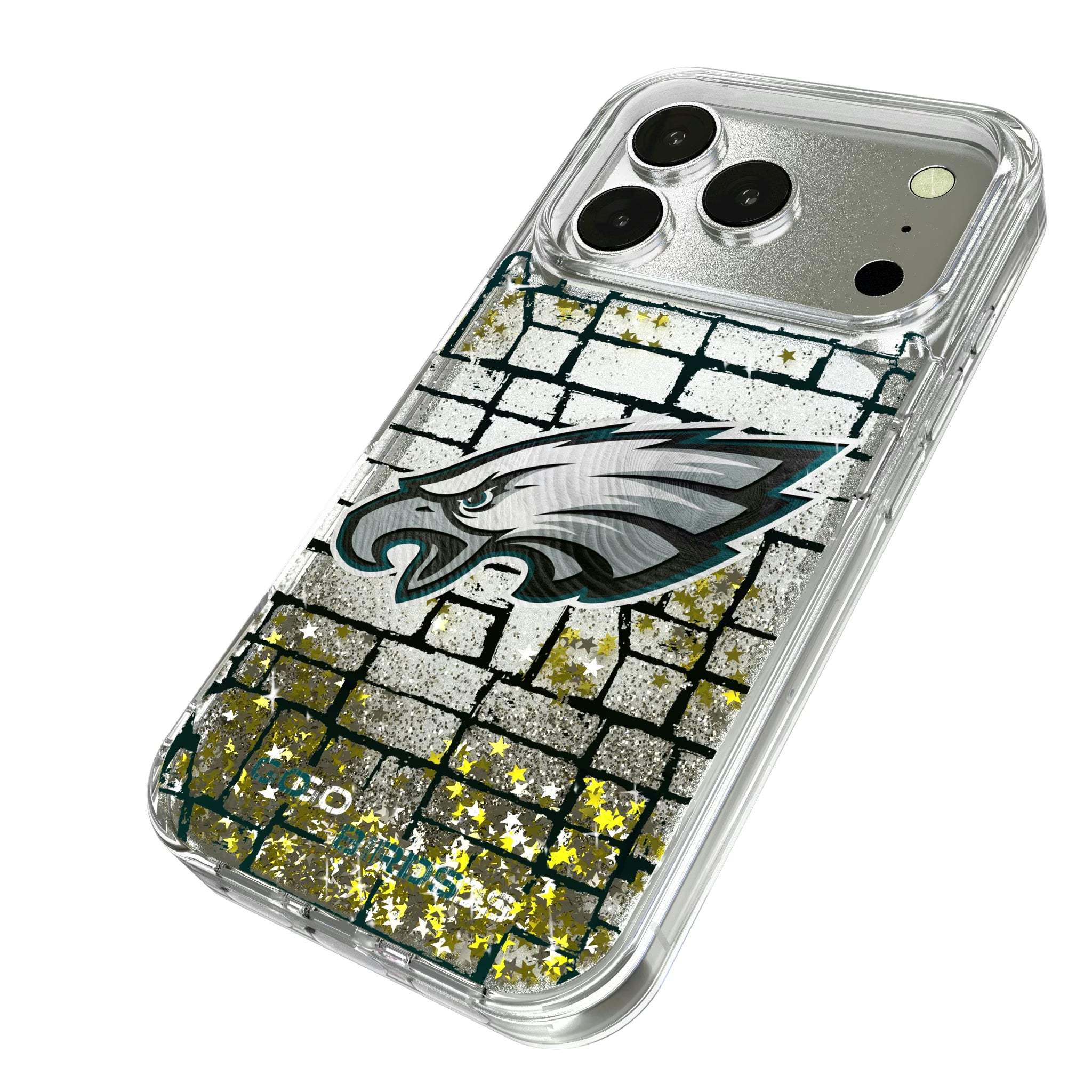 Philadelphia Eagles Brick iPhone Glitter Phone Case for Apple iPhone - Isometric View