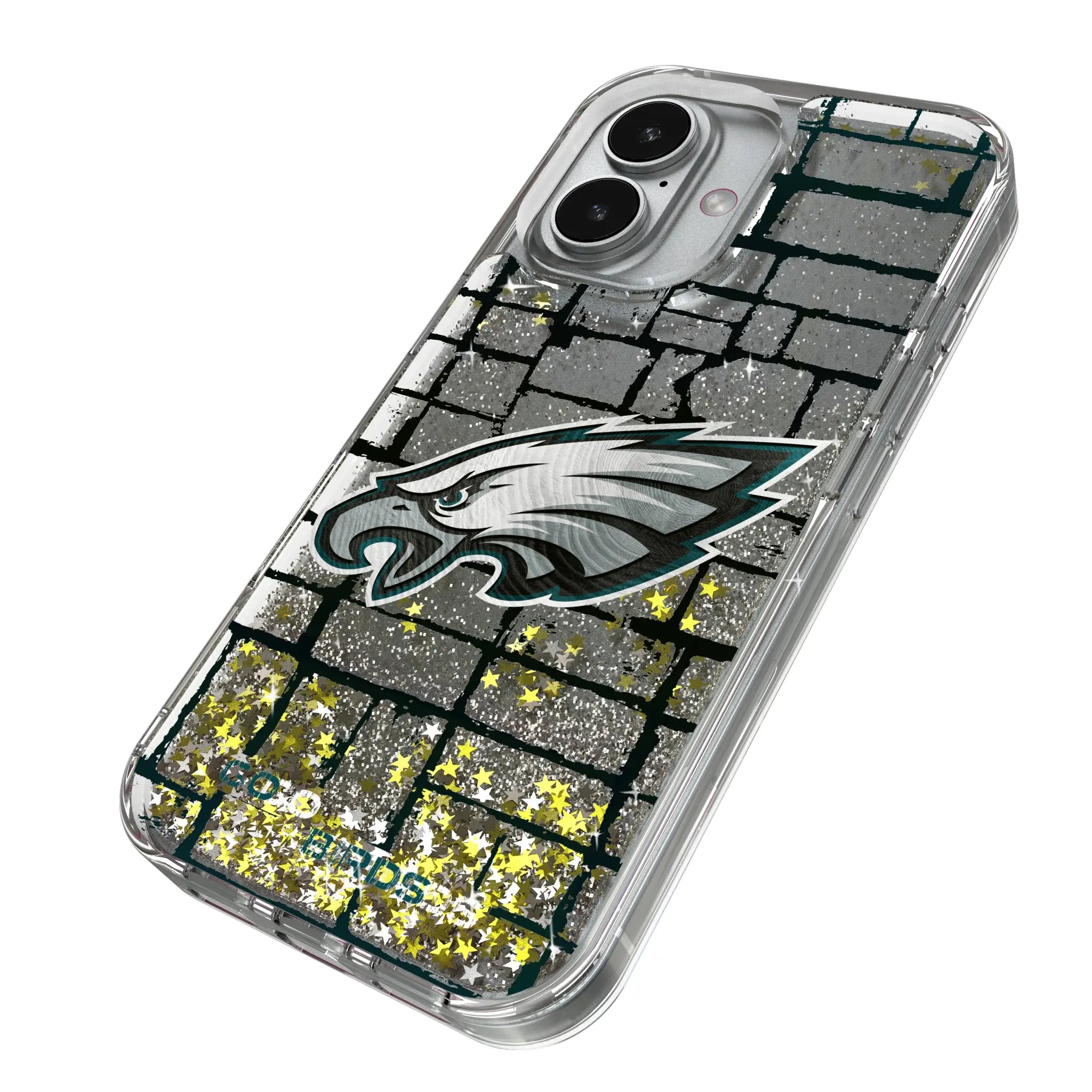 Philadelphia Eagles Brick iPhone Glitter Phone Case for Apple iPhone - Isometric View