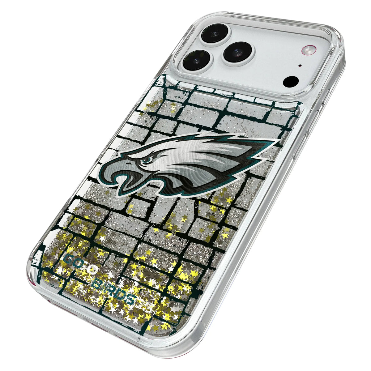 Philadelphia Eagles Brick iPhone Glitter Phone Case for Apple iPhone - Isometric View#Device_iPhone 18 Pro Max