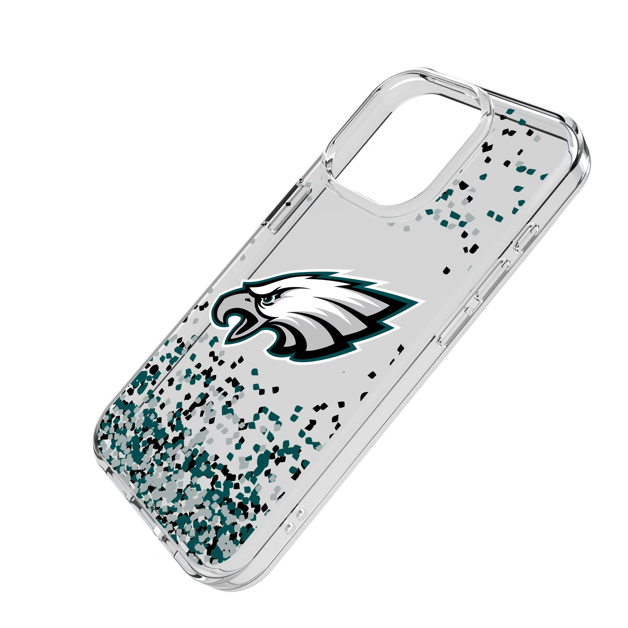 Philadelphia Eagles Confetti iPhone Clear Phone Case for Apple iPhone - Isometric View