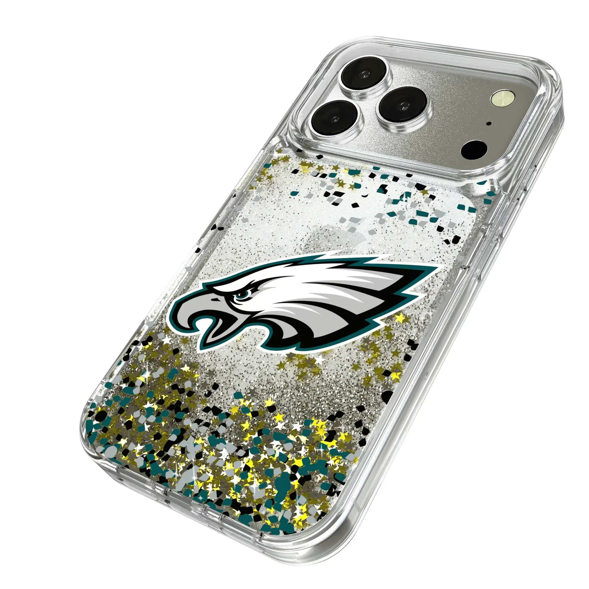 Philadelphia Eagles Confetti iPhone Glitter Phone Case for Apple iPhone - Isometric View