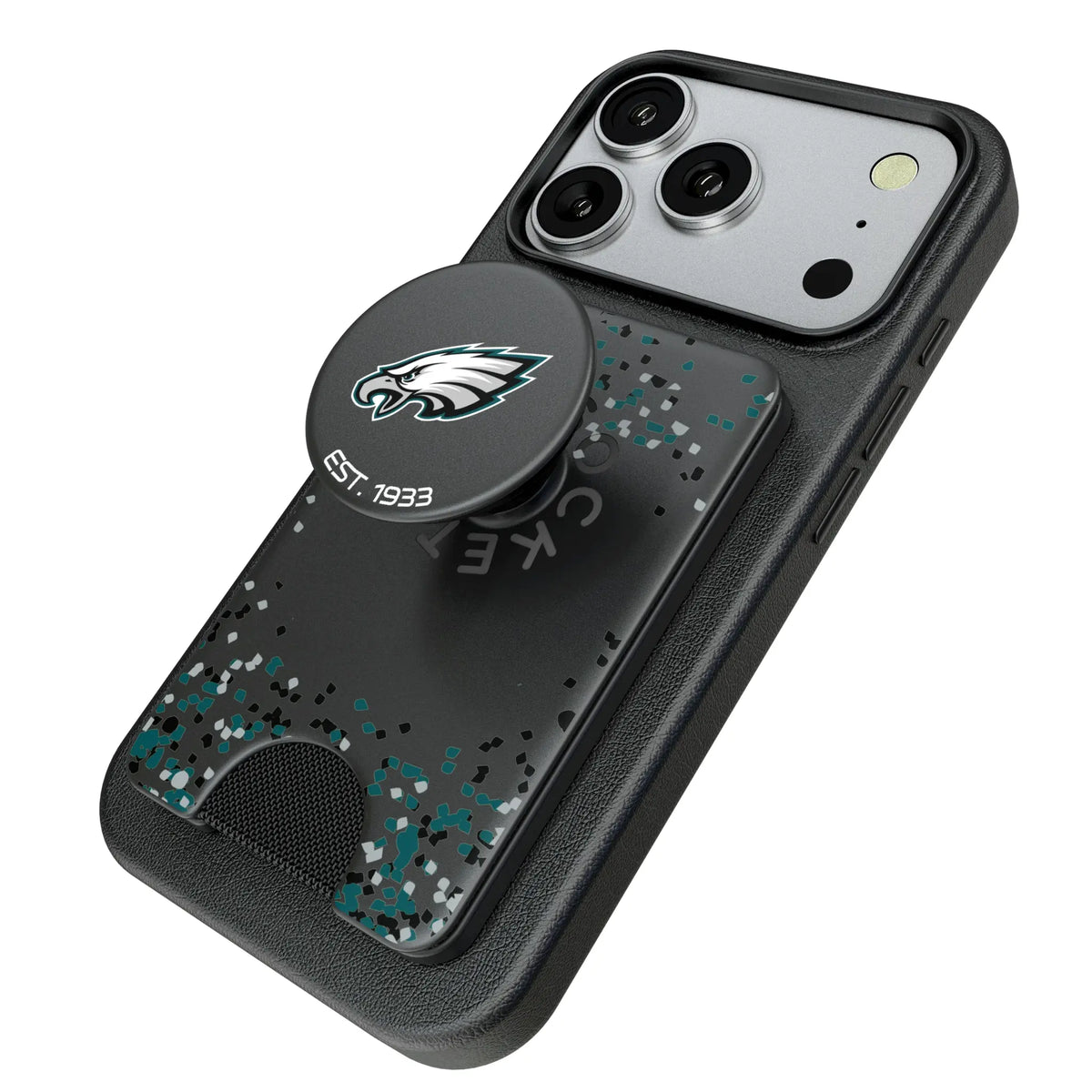 Philadelphia Eagles Confetti Popsockets Wallet Magnetic - Isometric View