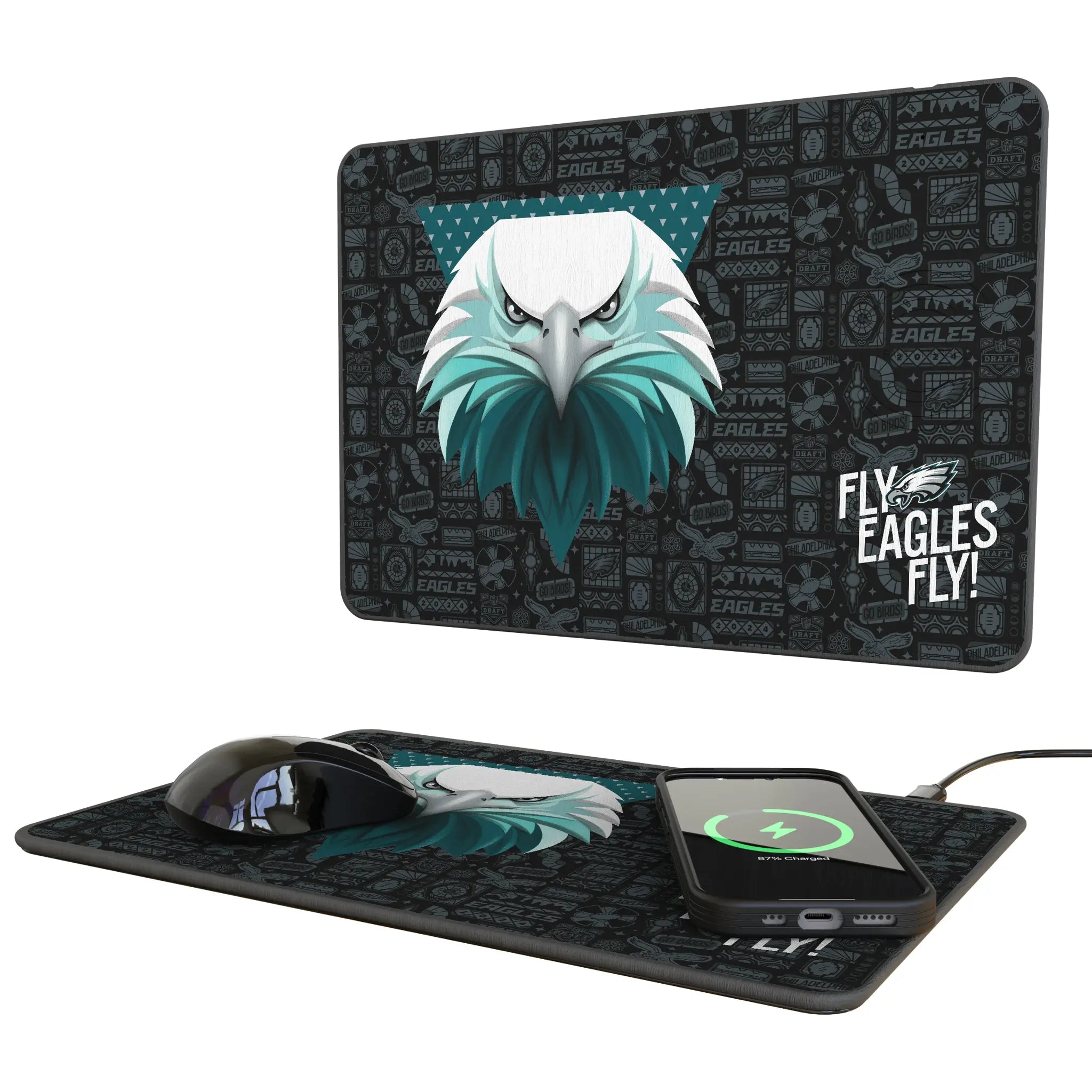Philadelphia Eagles Deco 15-Watt Wireless Charger and Mouse Pad
