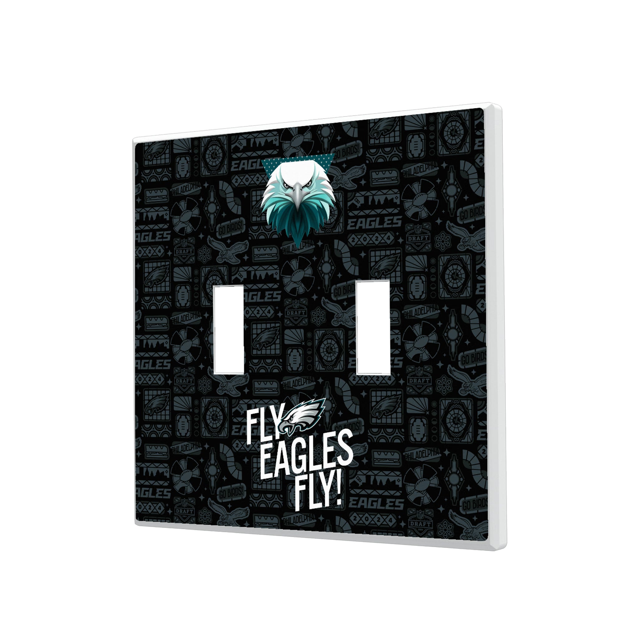 Philadelphia Eagles Deco Hidden-Screw Light Switch Plate#Style_Double Toggle