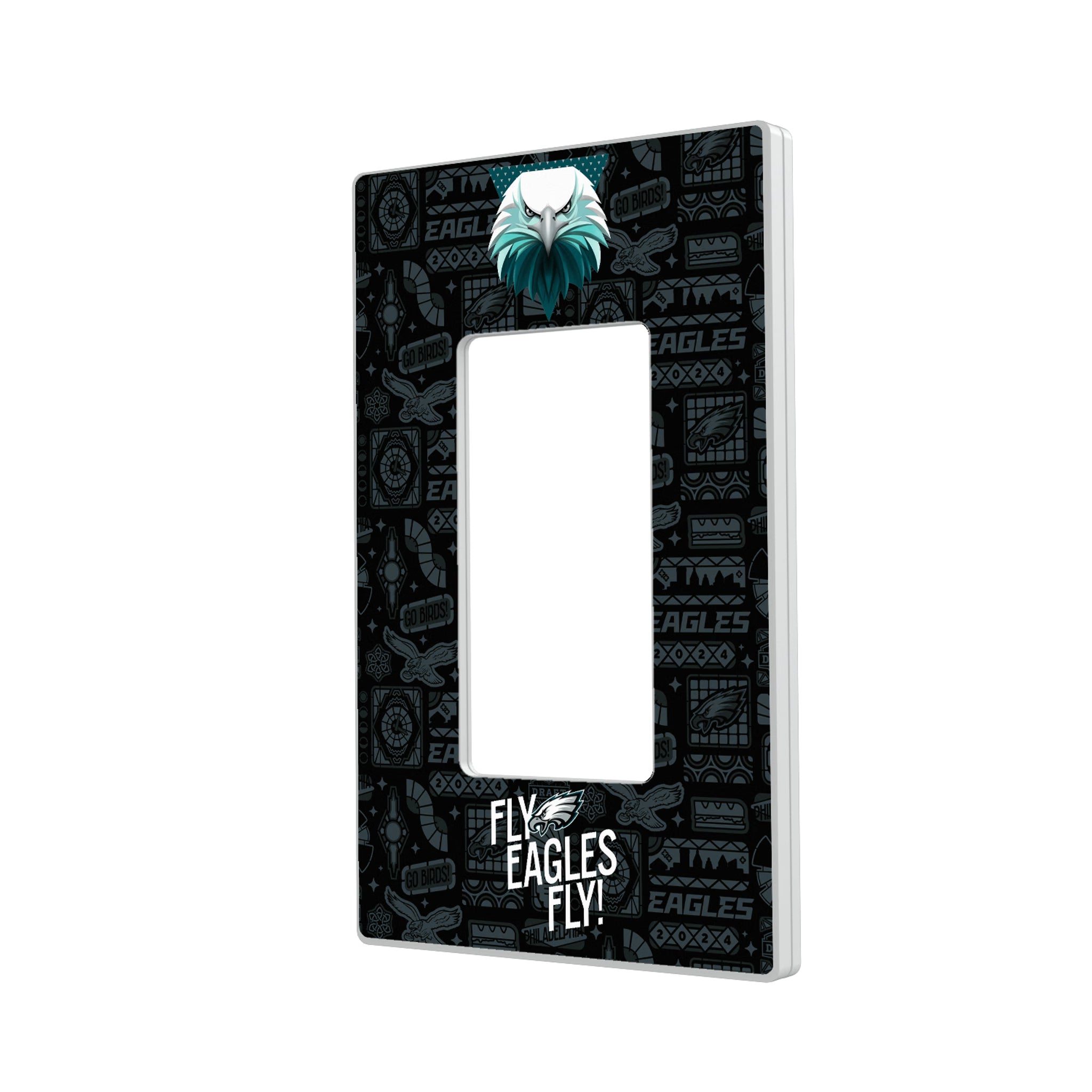 Philadelphia Eagles Deco Hidden-Screw Light Switch Plate#Style_Single Rocker