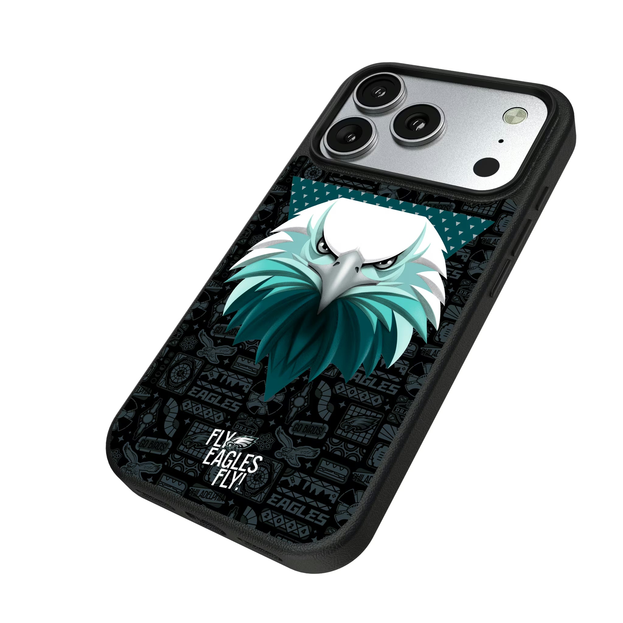Philadelphia Eagles Deco iPhone MagSafe Compatible Phone Case for Apple iPhone - Isometric View#Device_iPhone 17 Pro