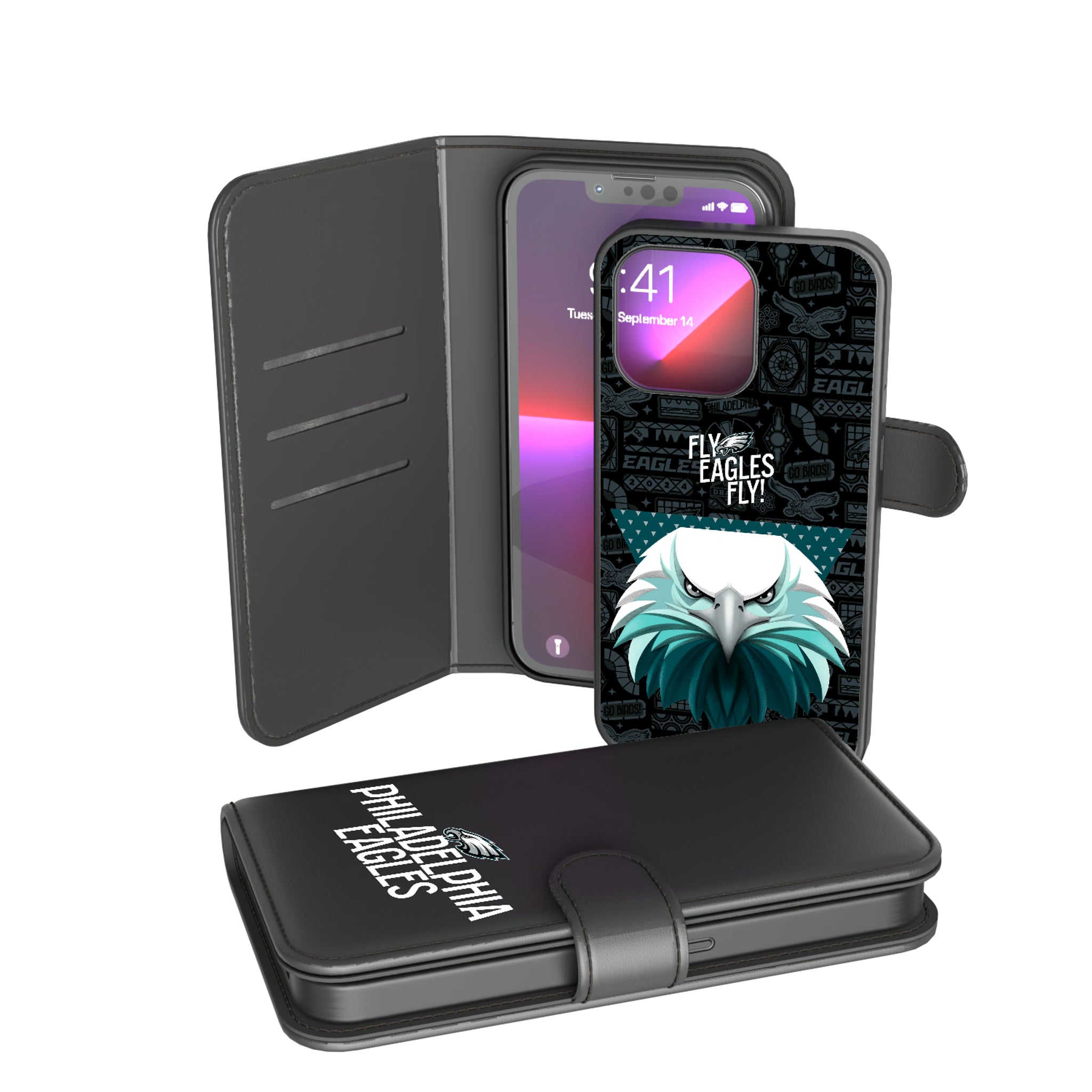 Philadelphia Eagles Deco iPhone Wallet Phone Case for Apple iPhone