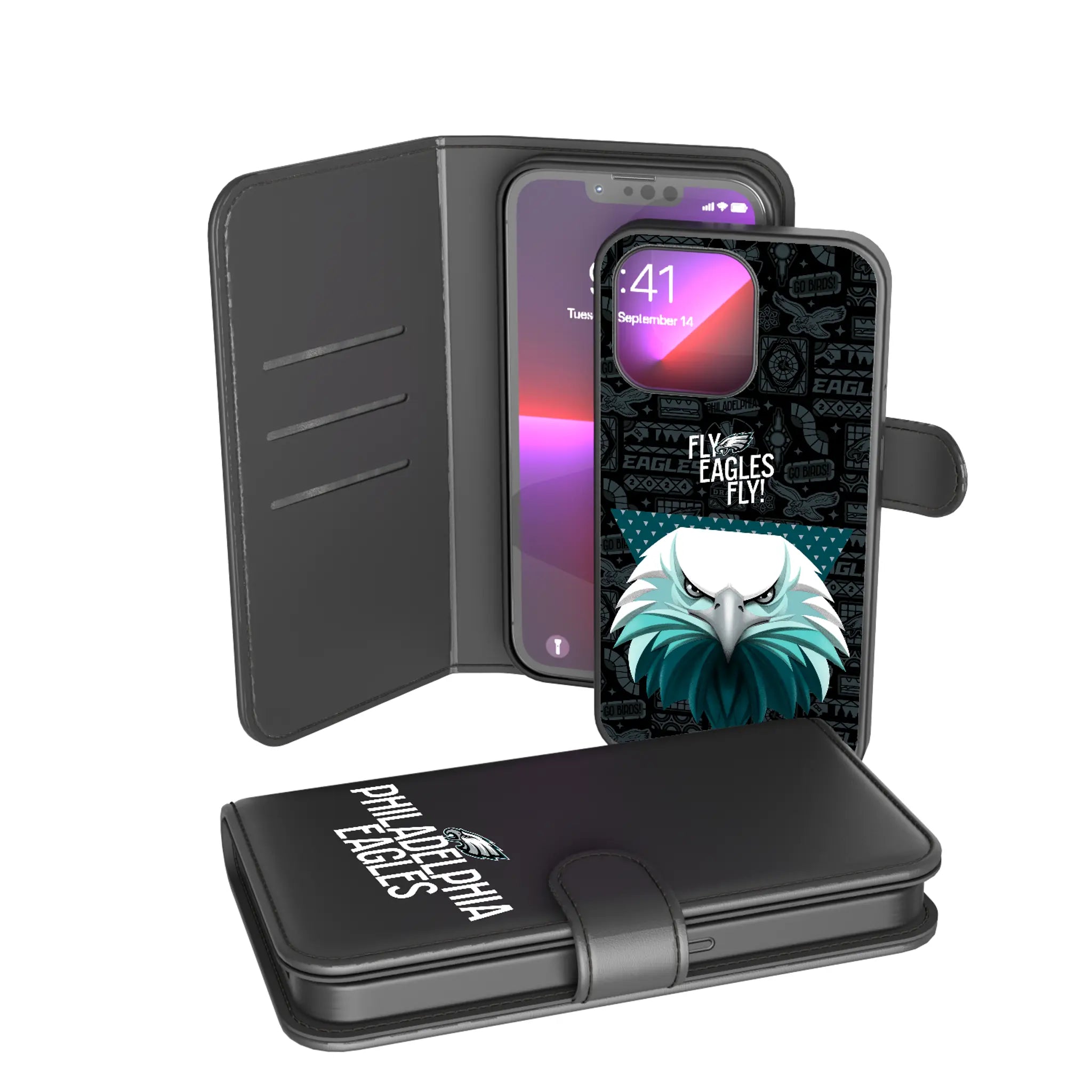 Philadelphia Eagles Deco iPhone Wallet Phone Case for Apple iPhone