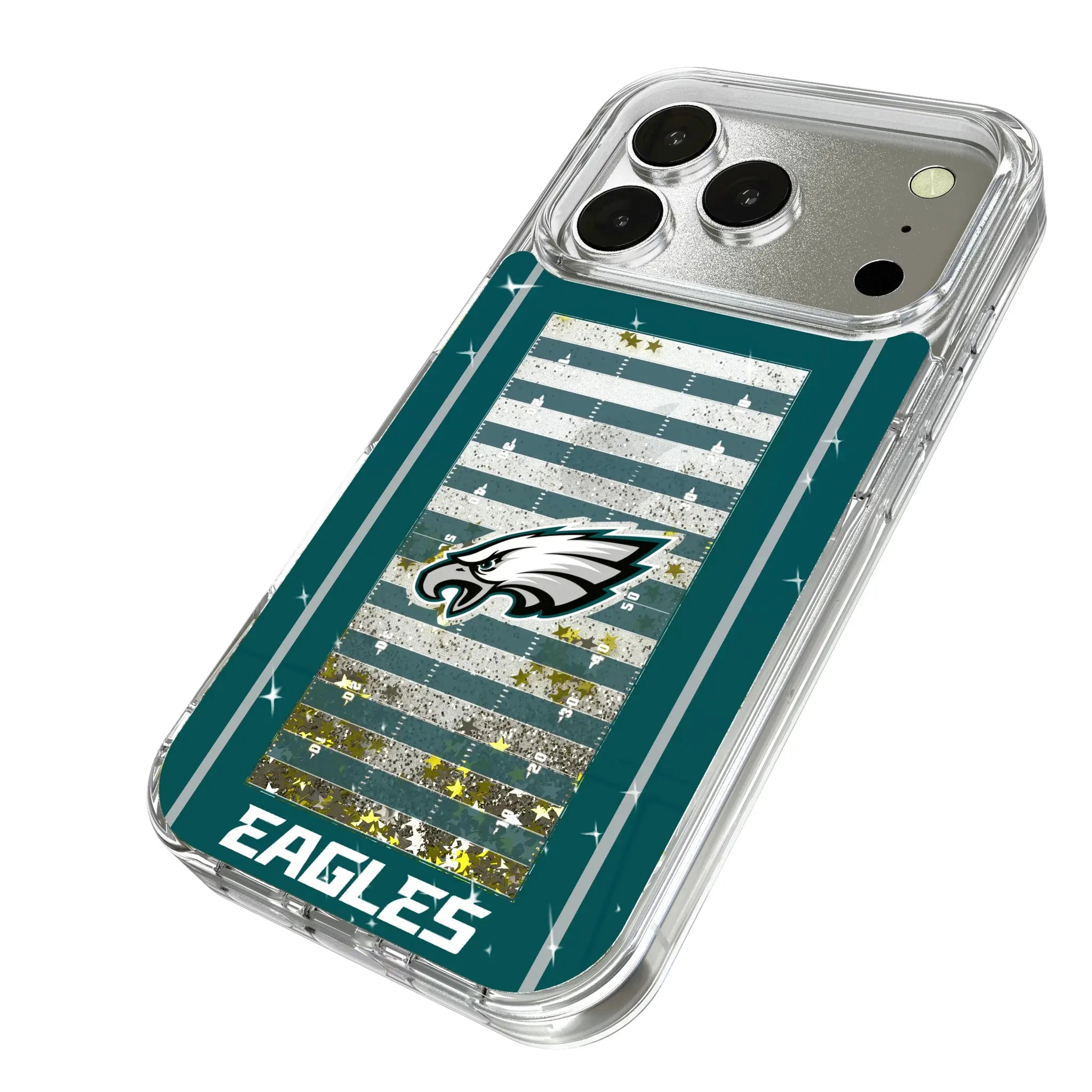 Philadelphia Eagles Field iPhone Glitter Phone Case for Apple iPhone - Isometric View