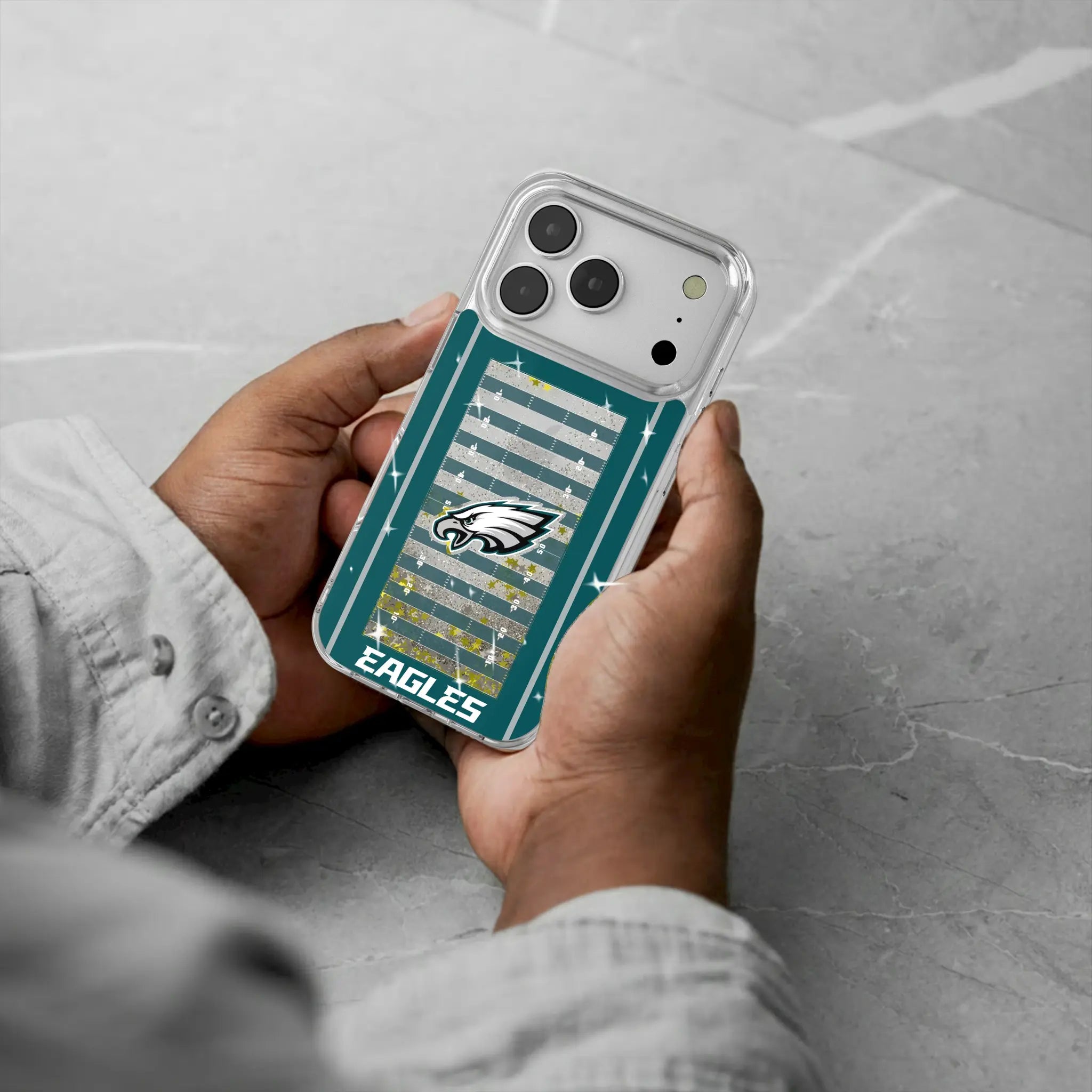Philadelphia Eagles Field iPhone Glitter Phone Case for Apple iPhone - Lifestyle