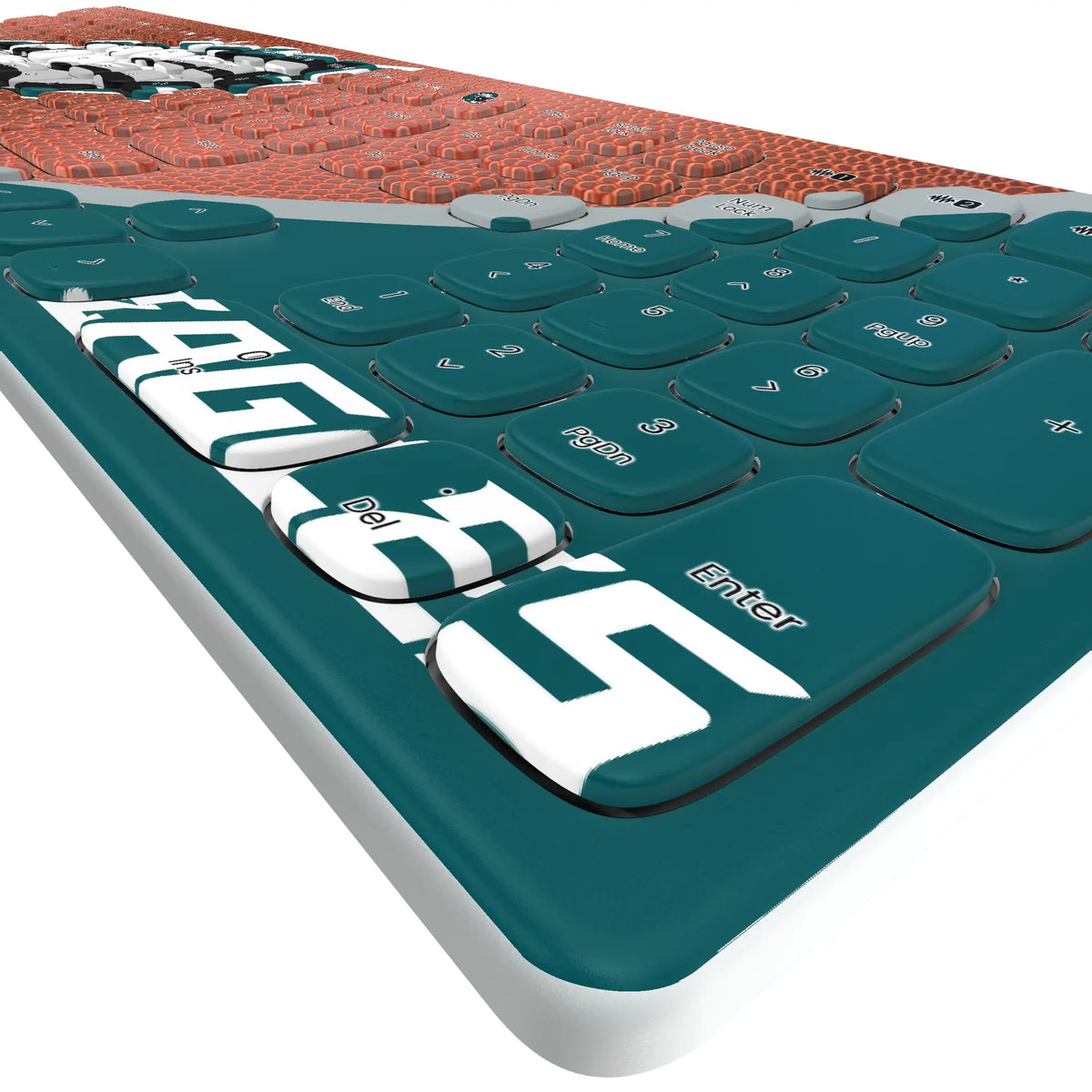 Philadelphia Eagles Football KKB605 Curved Wireless Keyboard - Detail