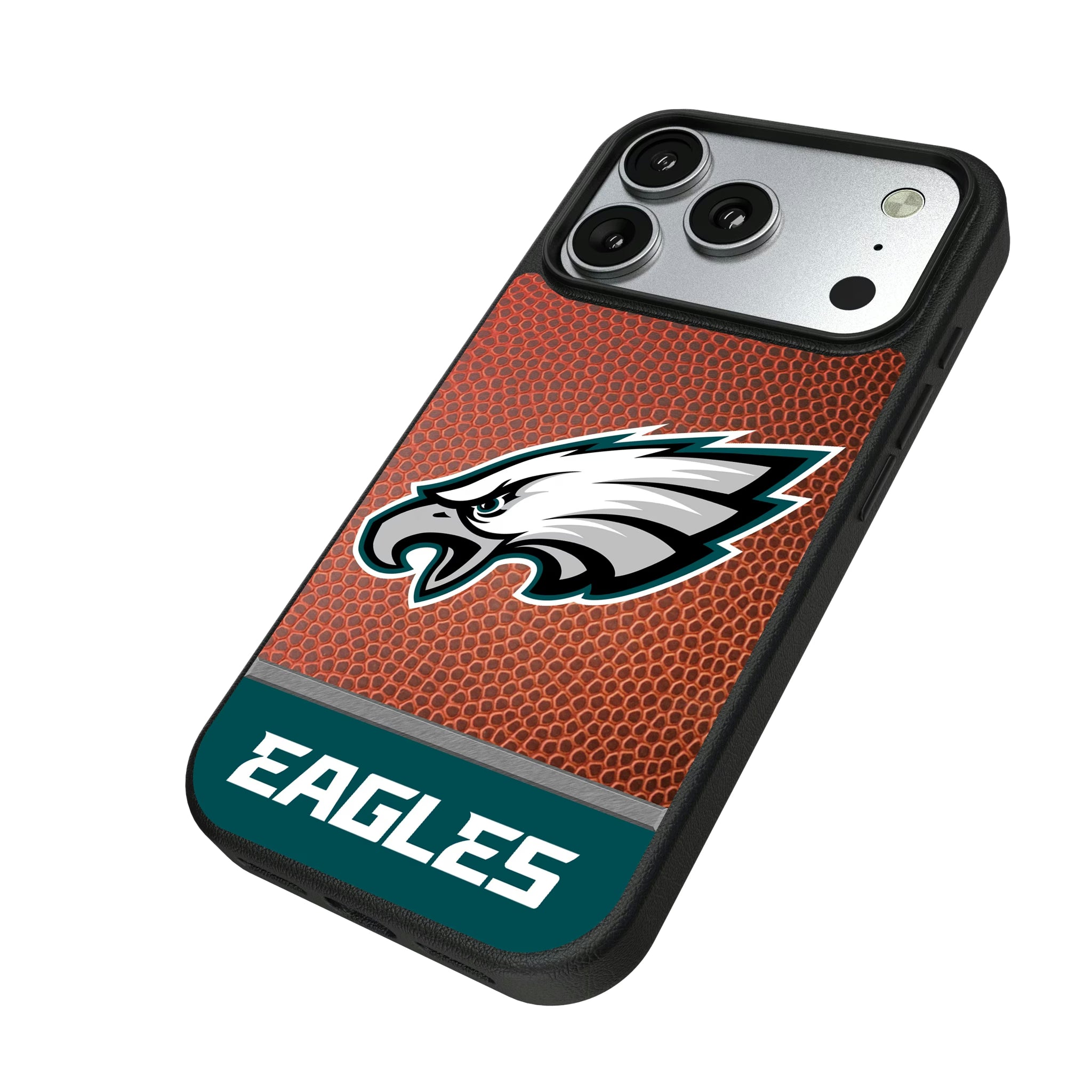 Philadelphia Eagles Football Wordmark iPhone MagSafe Compatible Phone Case for Apple iPhone - Isometric View#Device_iPhone 17 Pro