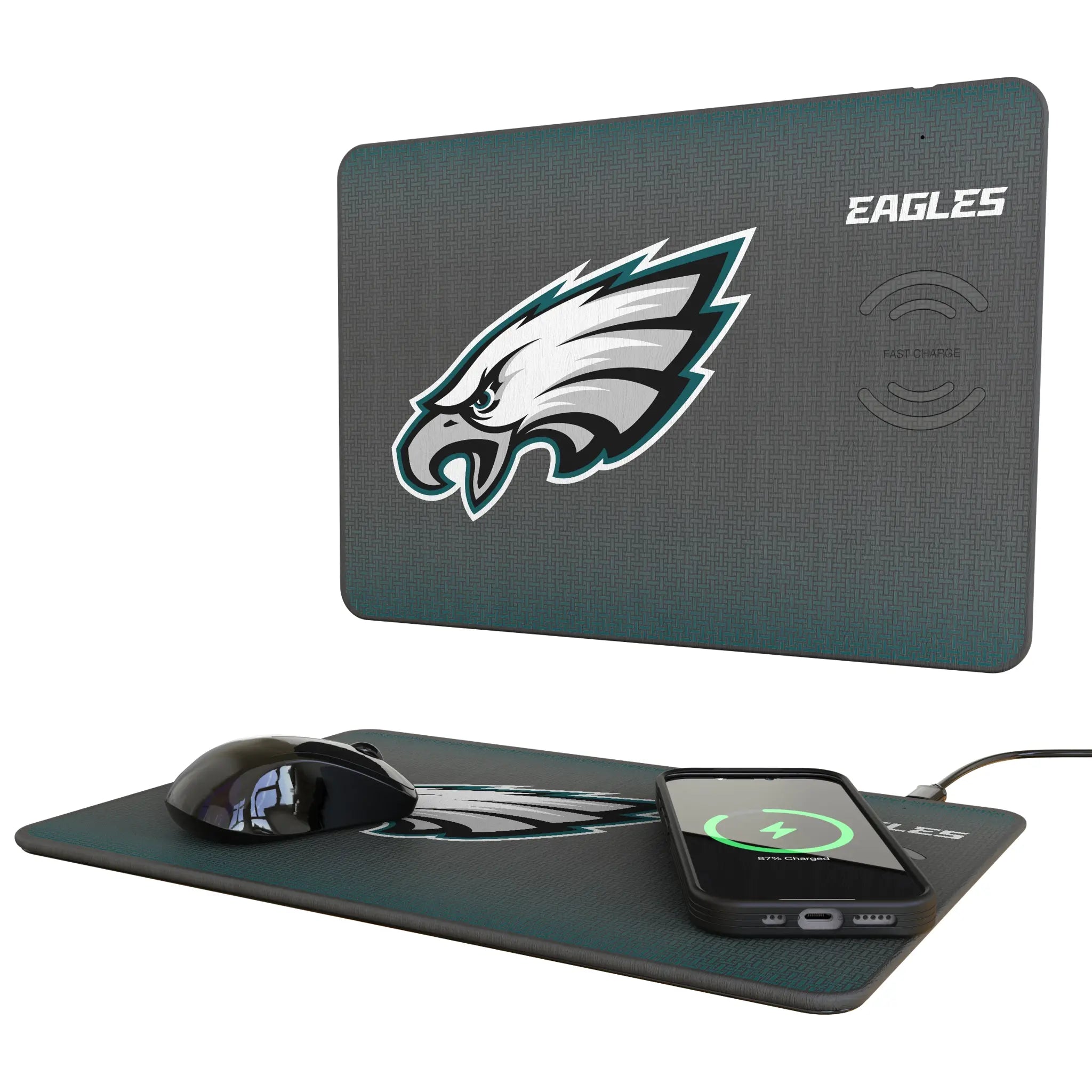 Philadelphia Eagles Linen 15-Watt Wireless Charger and Mouse Pad
