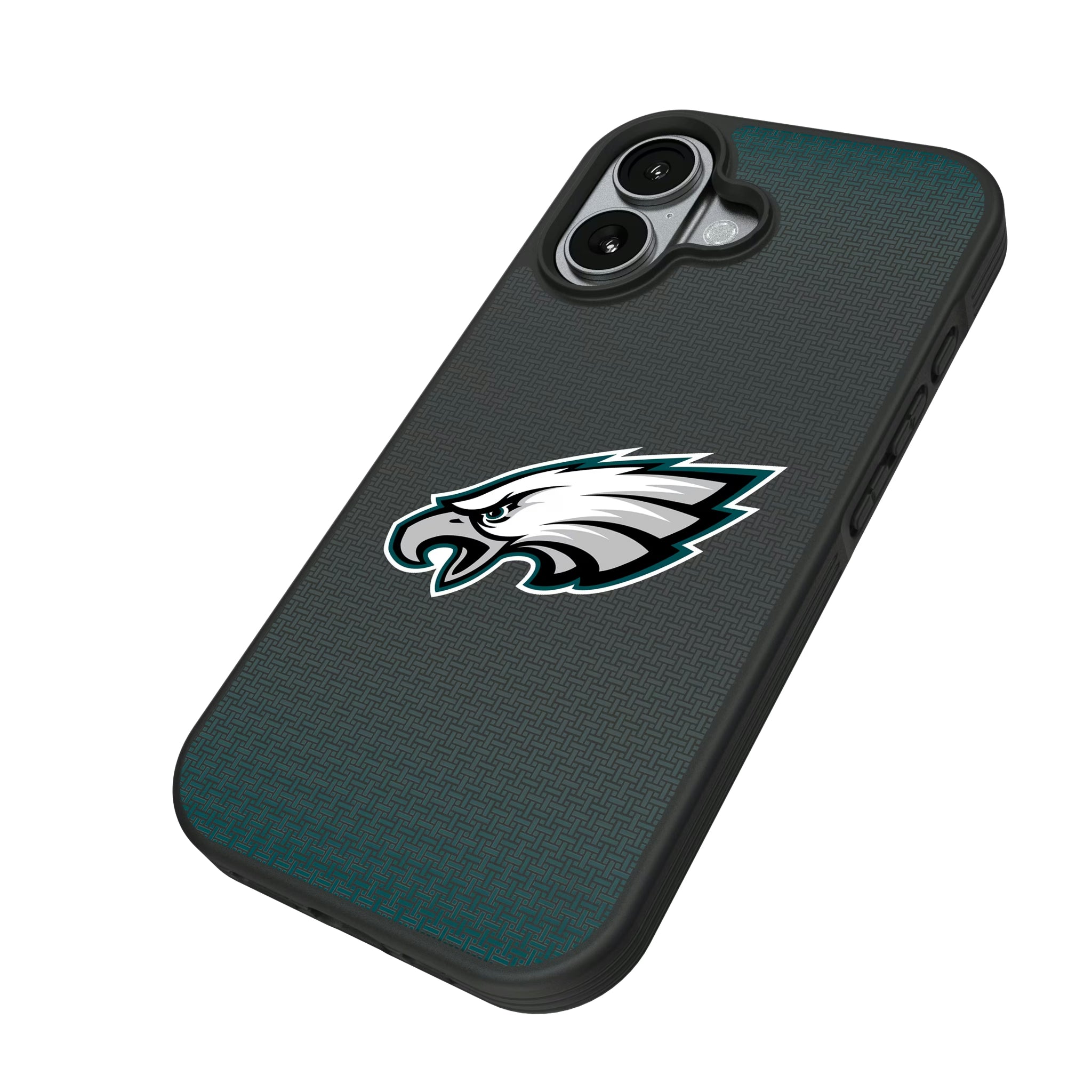 Philadelphia Eagles Linen iPhone Bump Phone Case for Apple iPhone - Isometric View#Device_iPhone 17