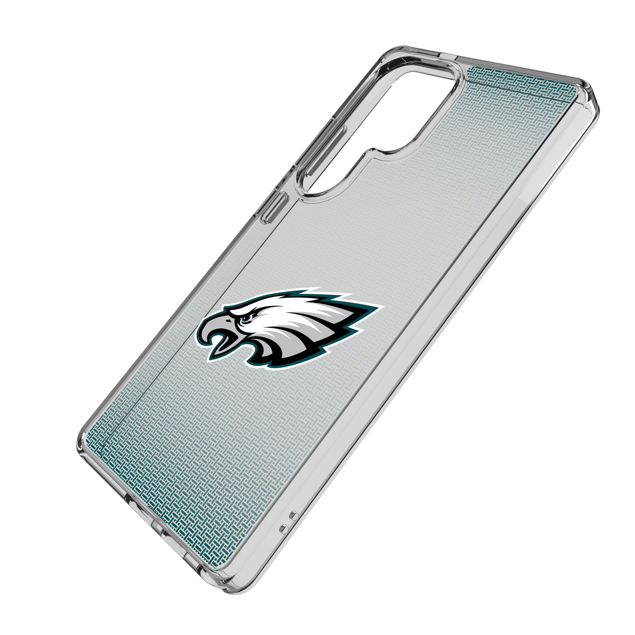 Philadelphia Eagles Linen Galaxy Clear Phone Case for Samsung Galaxy - Isometric View