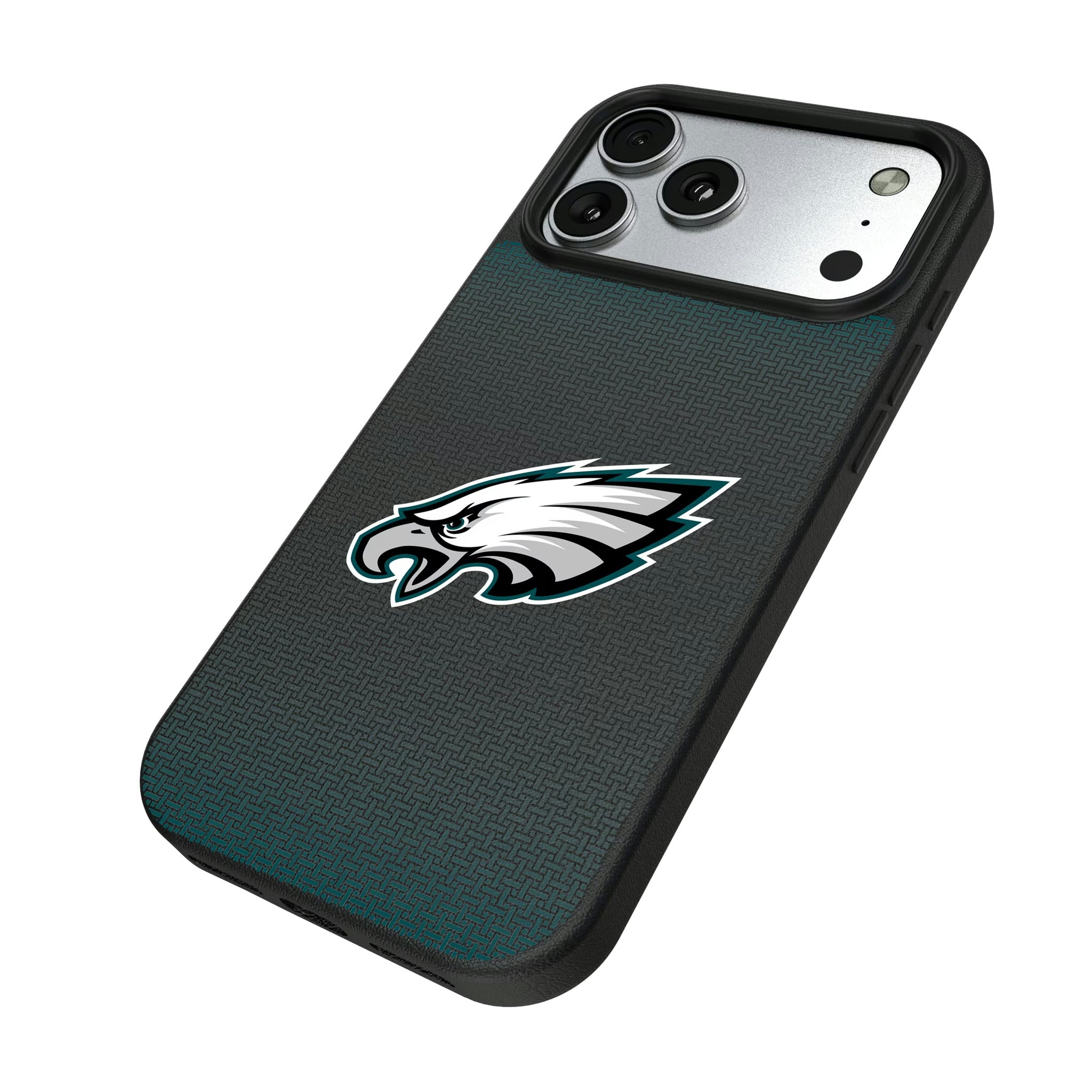 Philadelphia Eagles Linen iPhone MagSafe Compatible Phone Case for Apple iPhone - Isometric View#Device_iPhone 17 Pro Max