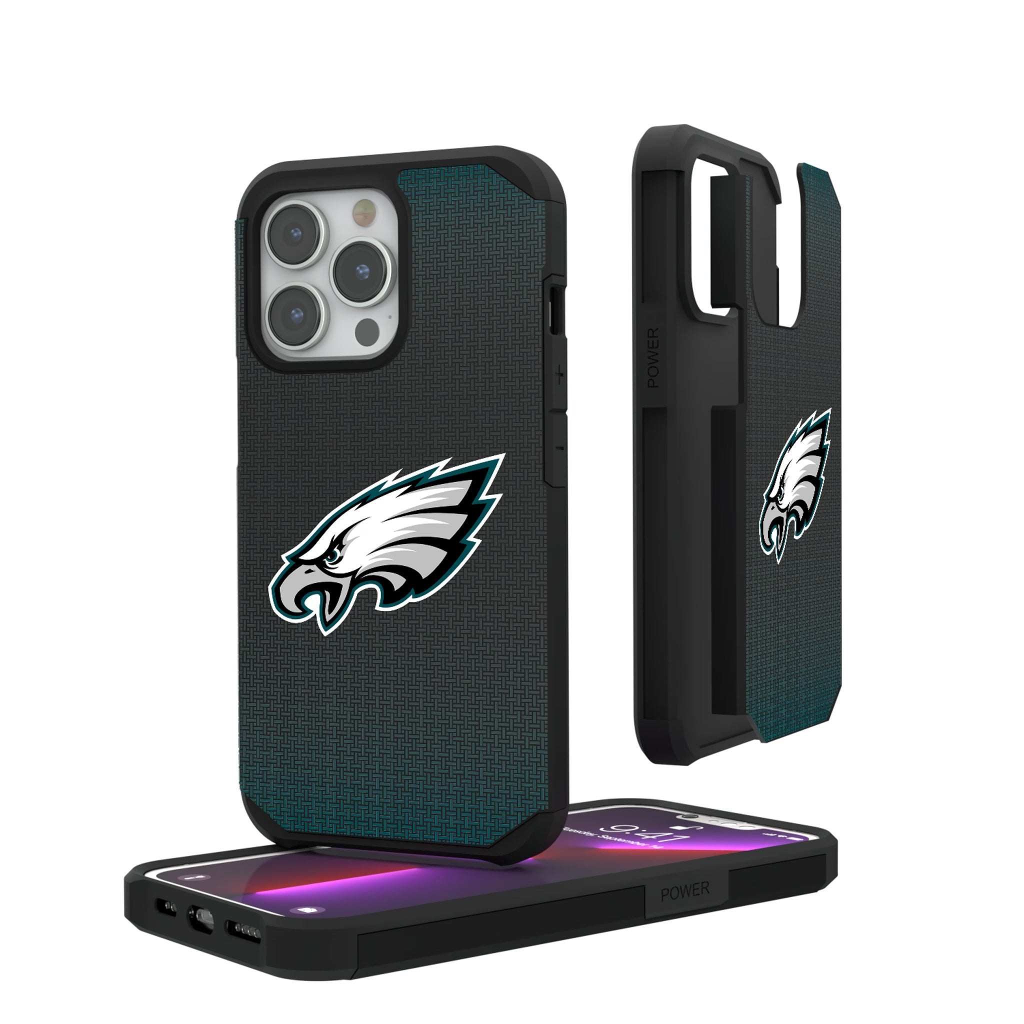 Philadelphia Eagles Linen iPhone Rugged Phone Case for Apple iPhone#Device_iPhone 13 Pro
