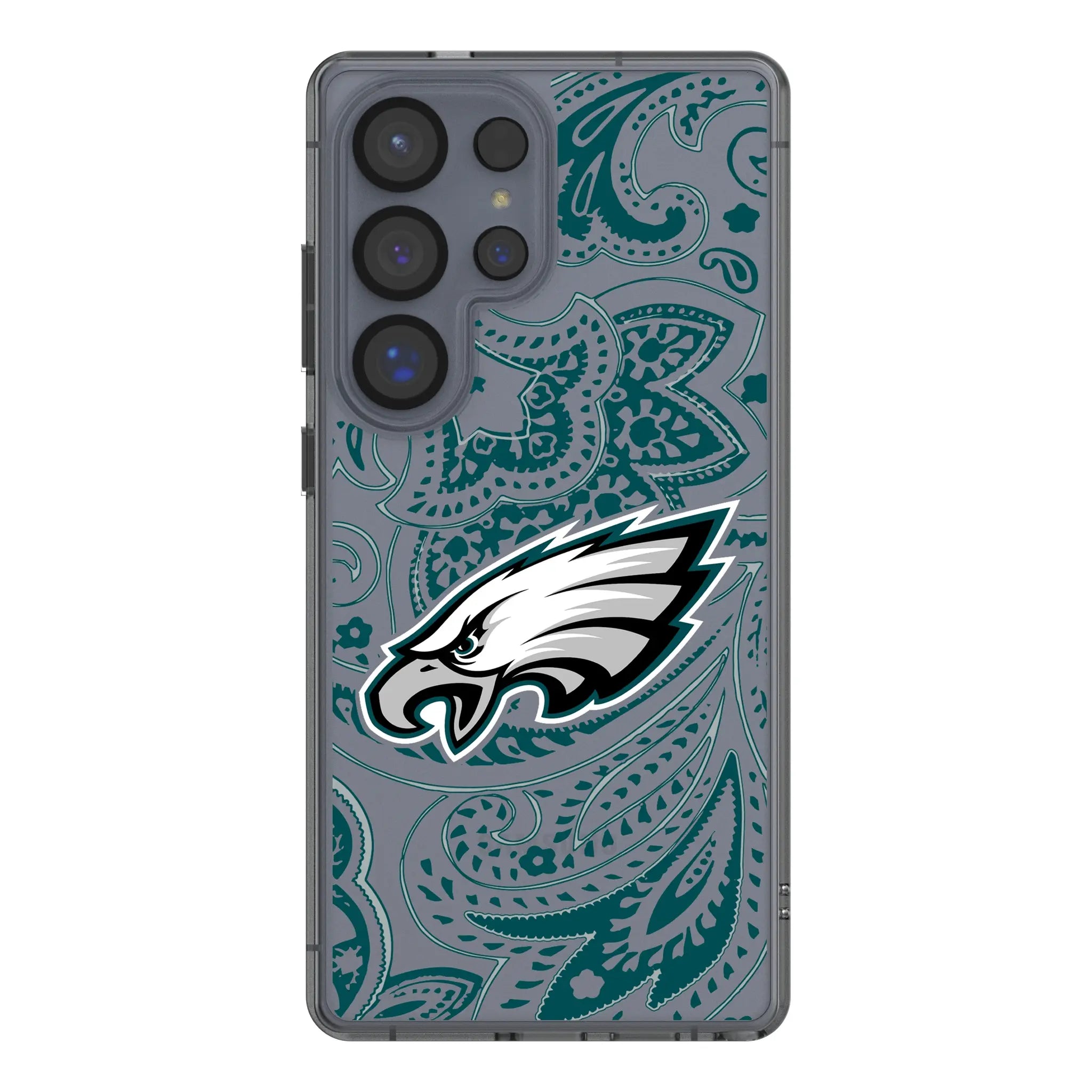 Philadelphia Eagles Paisley Galaxy Clear Phone Case for Samsung Galaxy#Device_Galaxy S25 Ultra