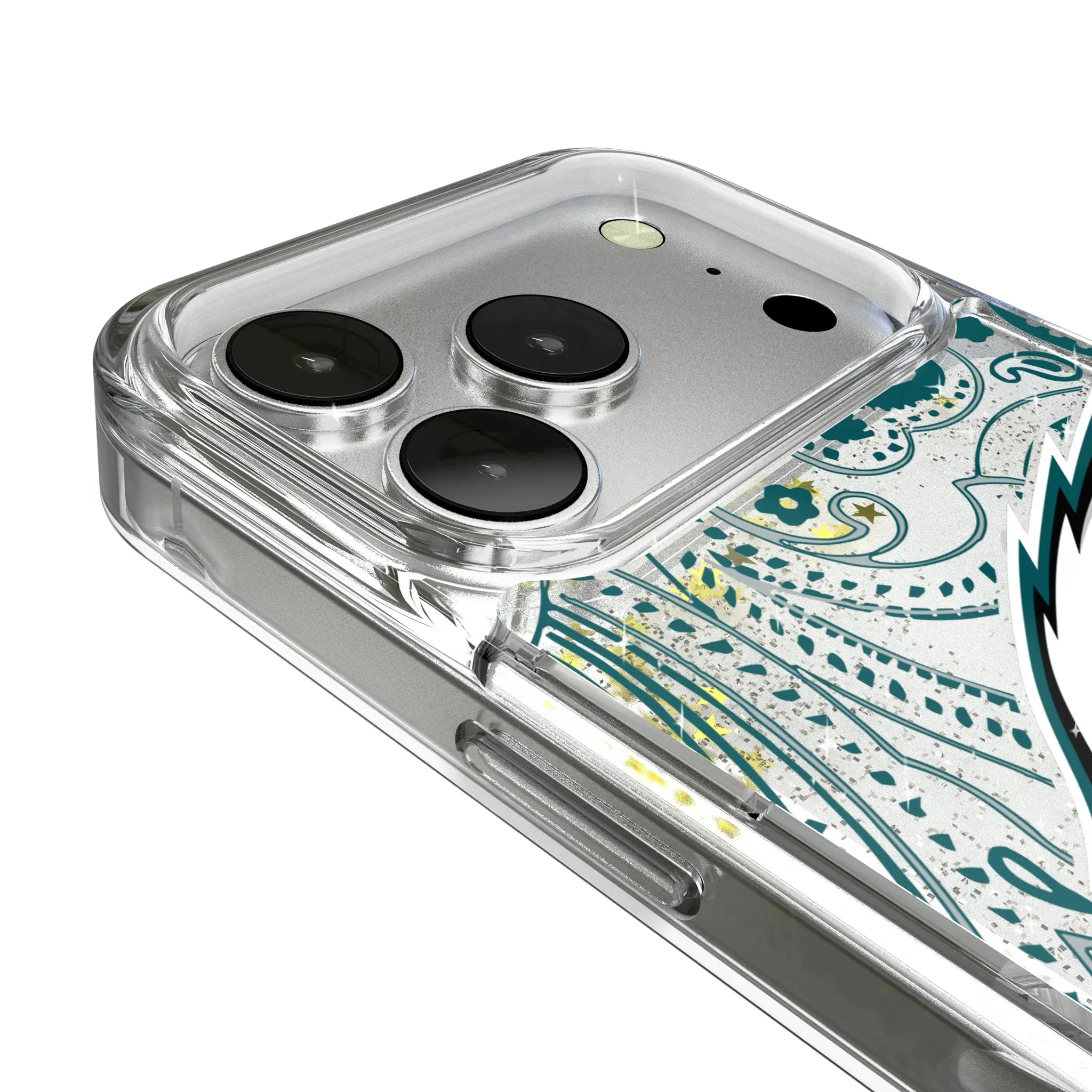 Philadelphia Eagles Paisley iPhone Glitter Phone Case for Apple iPhone - Detail