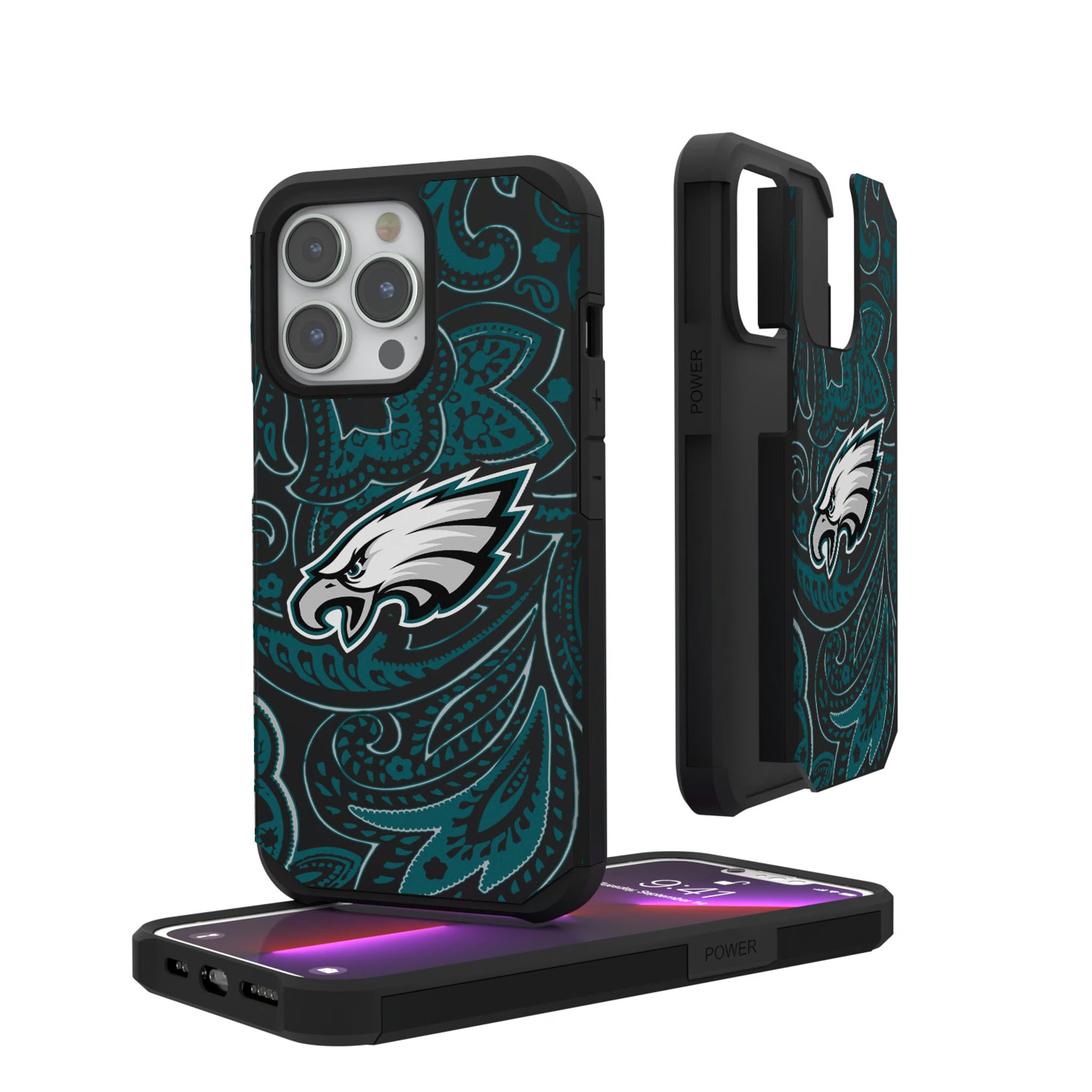 Philadelphia Eagles Paisley iPhone Rugged Phone Case for Apple iPhone