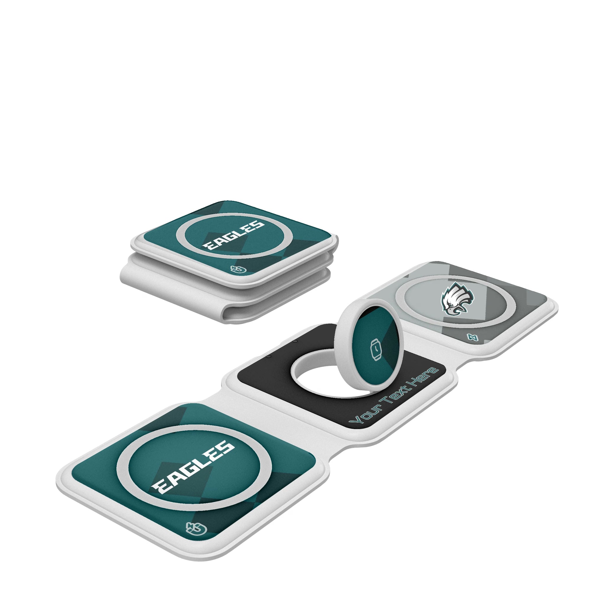 Philadelphia Eagles Personalized Color Block Foldable 3 in 1 Charger
