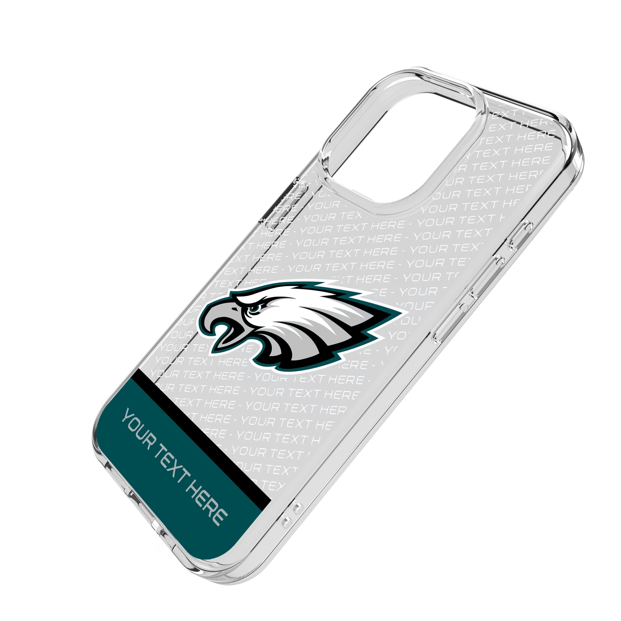 Philadelphia Eagles Personalized EndZone Plus iPhone Clear Phone Case for Apple iPhone - Isometric View