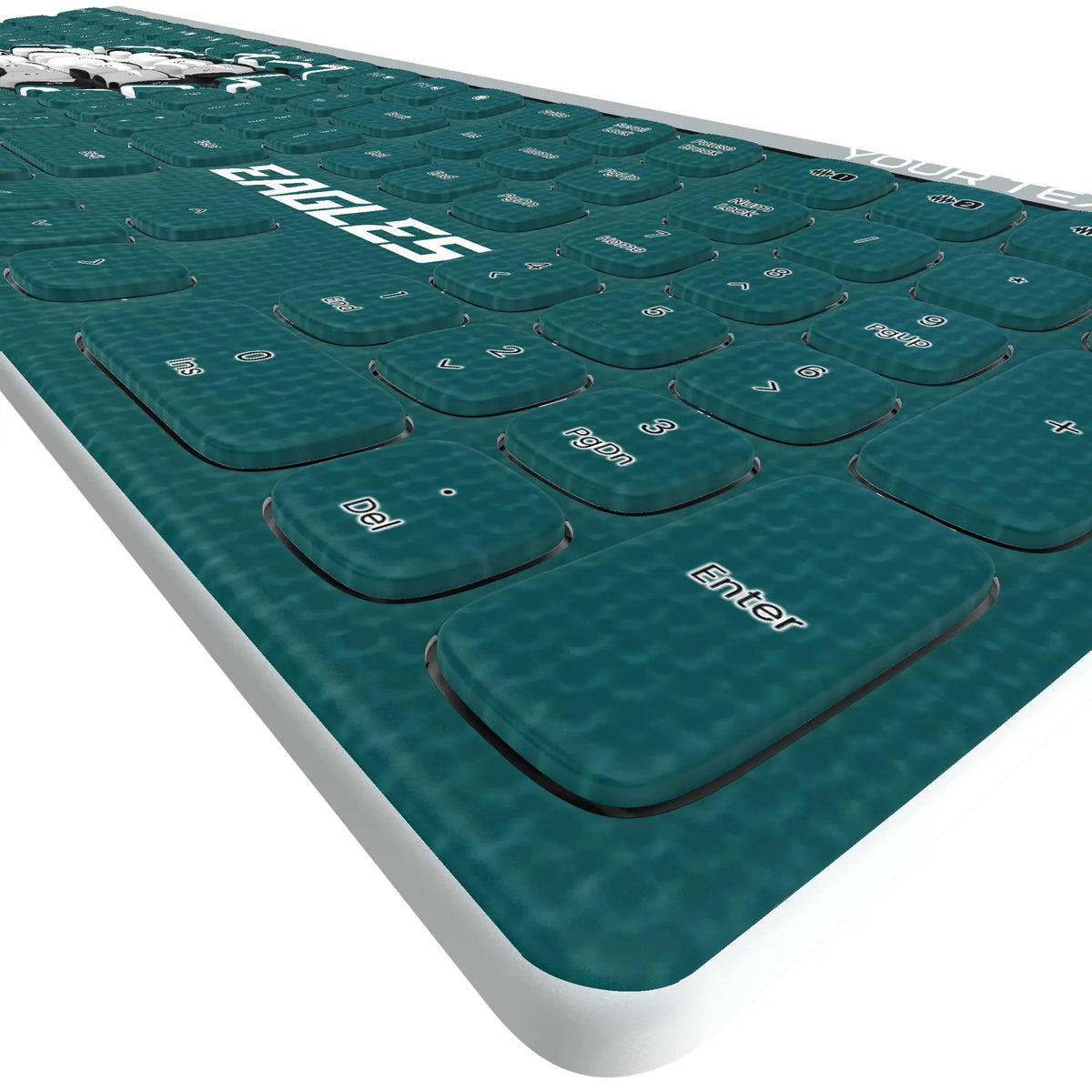 Philadelphia Eagles Personalized Endzone Solid KKB605 Curved Wireless Keyboard - Detail
