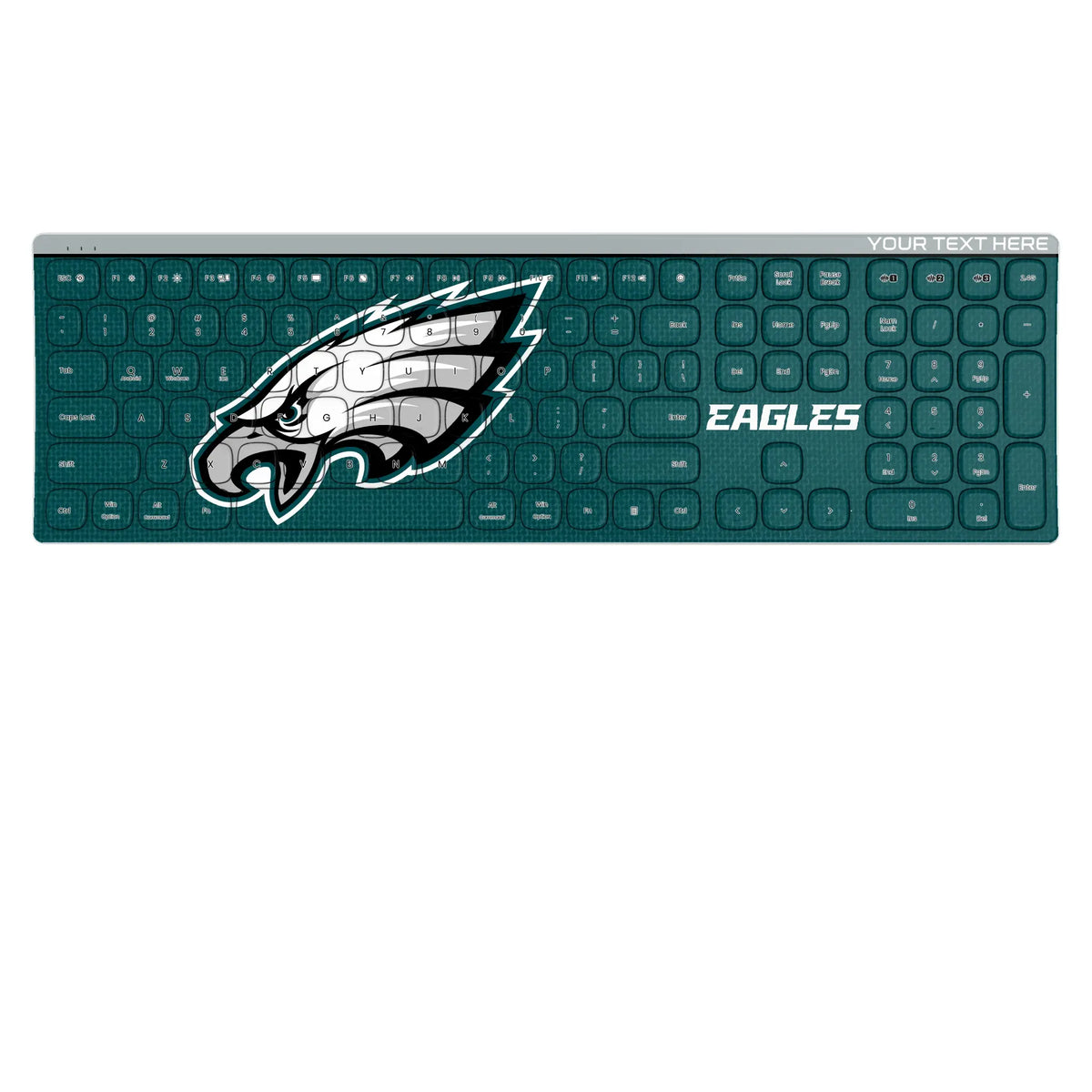 Philadelphia Eagles Personalized Endzone Solid KKB605 Curved Wireless Keyboard