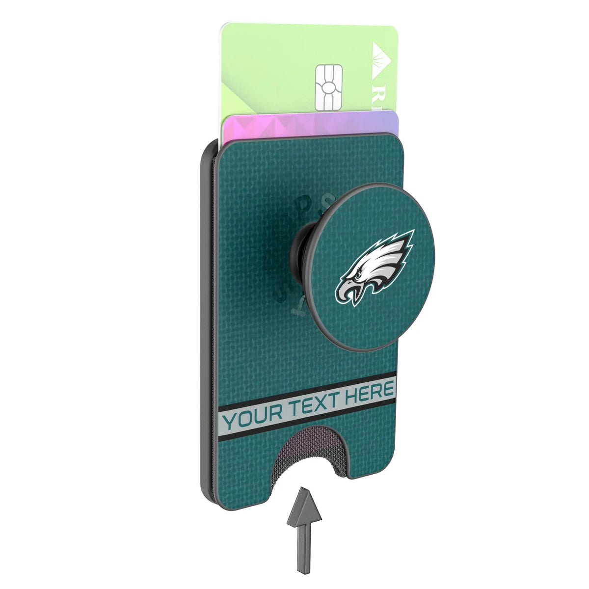 Philadelphia Eagles Personalized Endzone Solid Popsockets Wallet Magnetic - Detail