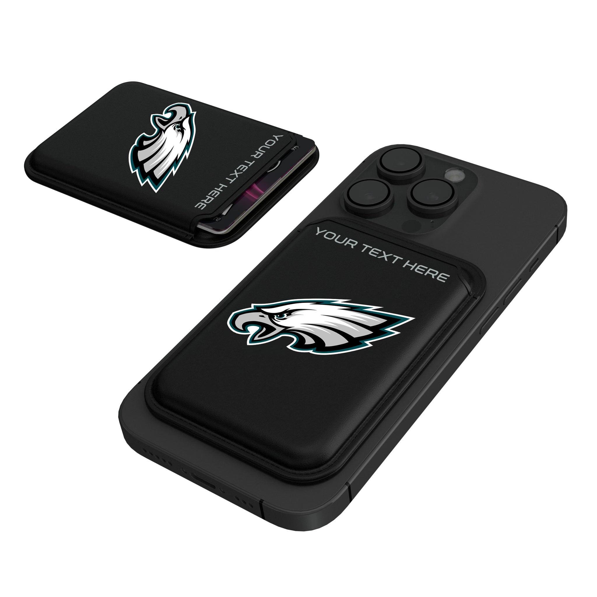 Philadelphia Eagles Personalized Insignia Black Magnetic Credit Card Wallet