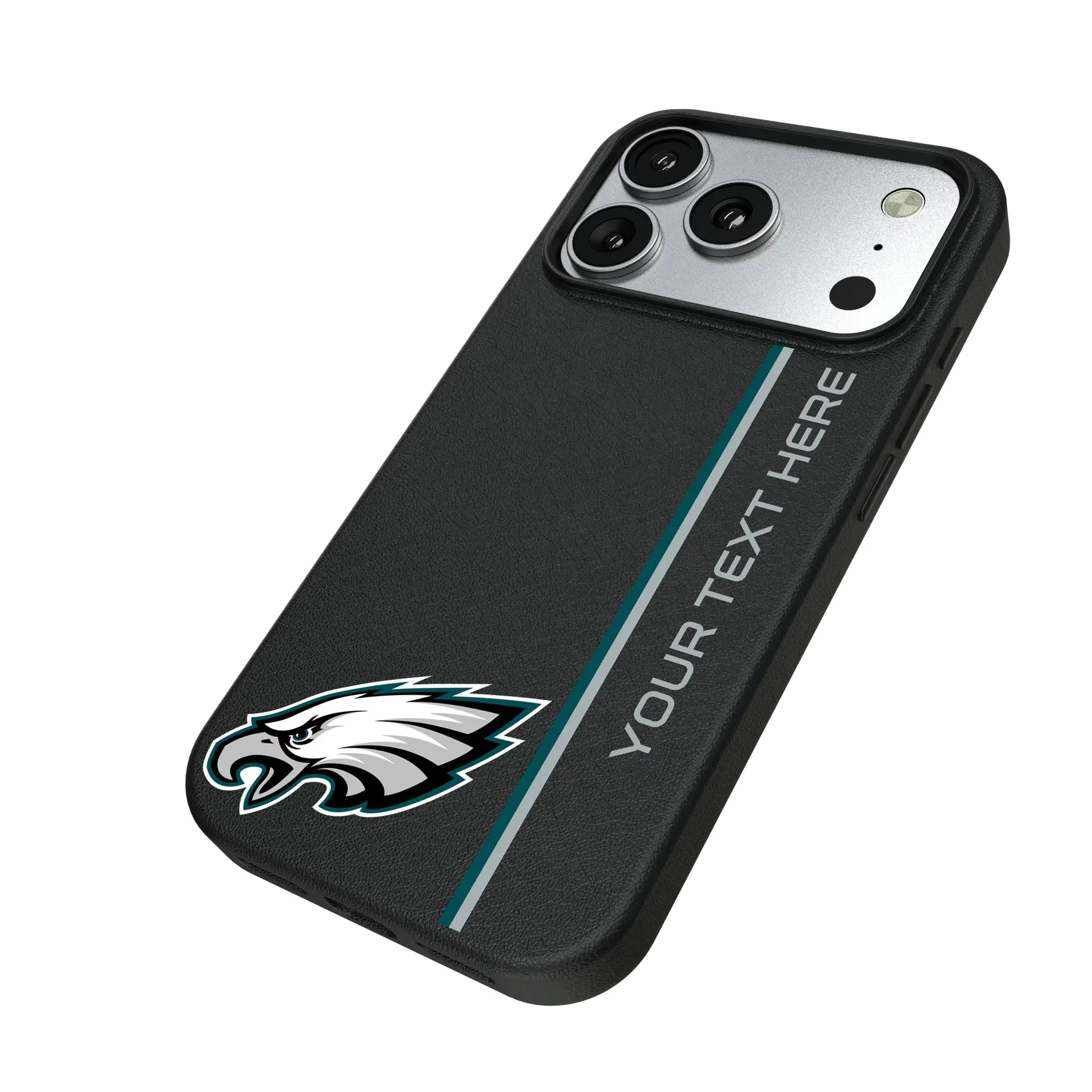 Philadelphia Eagles Personalized Sidebard iPhone MagSafe Compatible Phone Case for Apple iPhone - Isometric View#Device_iPhone 17 Pro