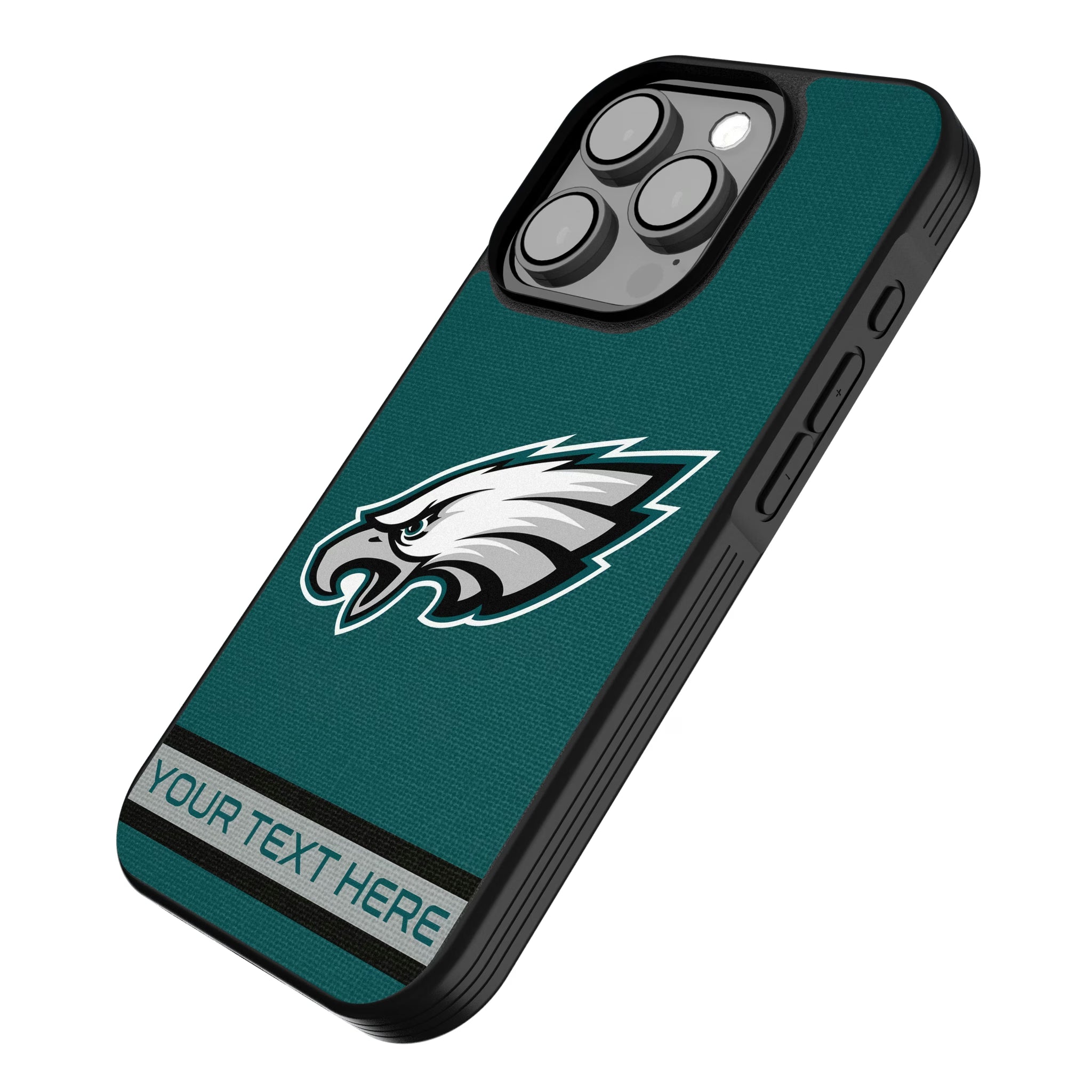 Philadelphia Eagles Personalized Stripe iPhone Bump Phone Case for Apple iPhone - Isometric View