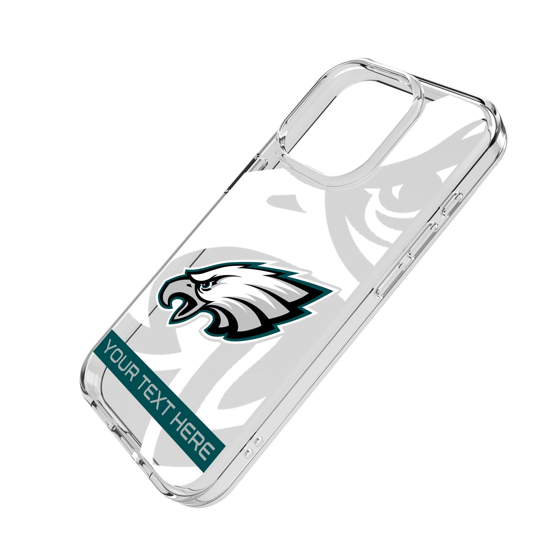 Philadelphia Eagles Personalized Tilt iPhone Clear Phone Case for Apple iPhone - Isometric View