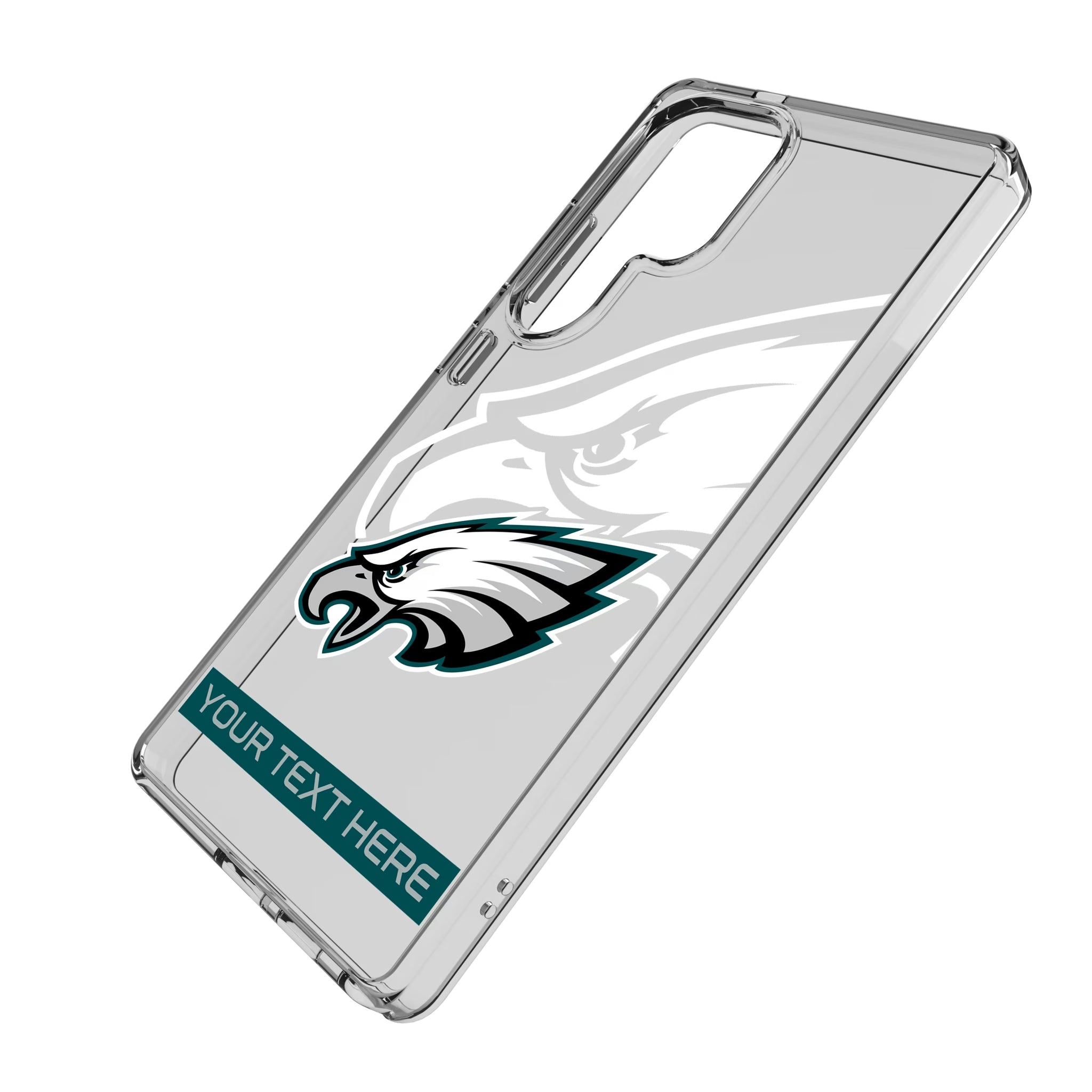 Philadelphia Eagles Personalized Tilt Galaxy Clear Phone Case for Samsung Galaxy - Isometric View