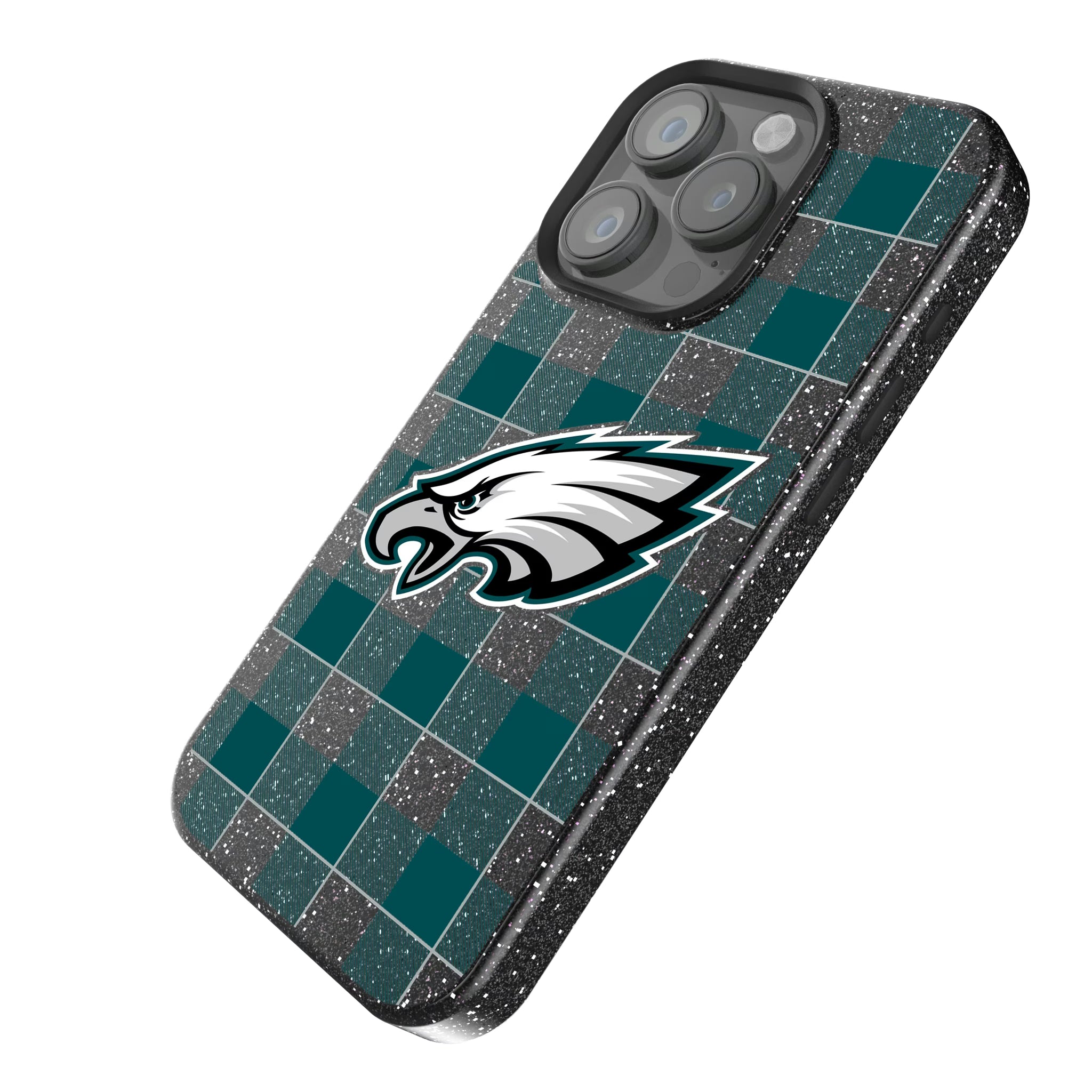Philadelphia Eagles Plaid iPhone Bling Phone Case for Apple iPhone - Isometric View