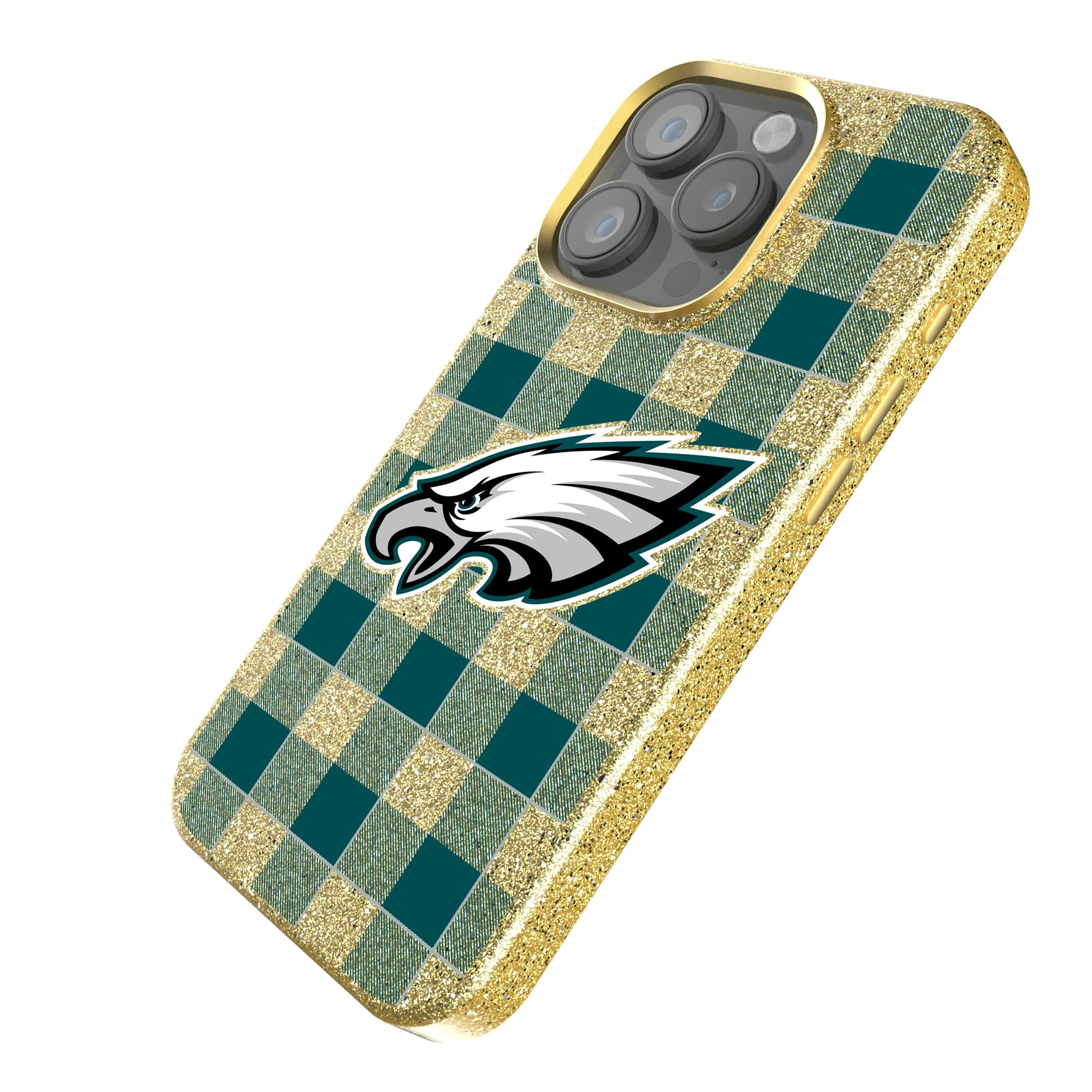 Philadelphia Eagles Plaid iPhone Bling Phone Case for Apple iPhone - Isometric View