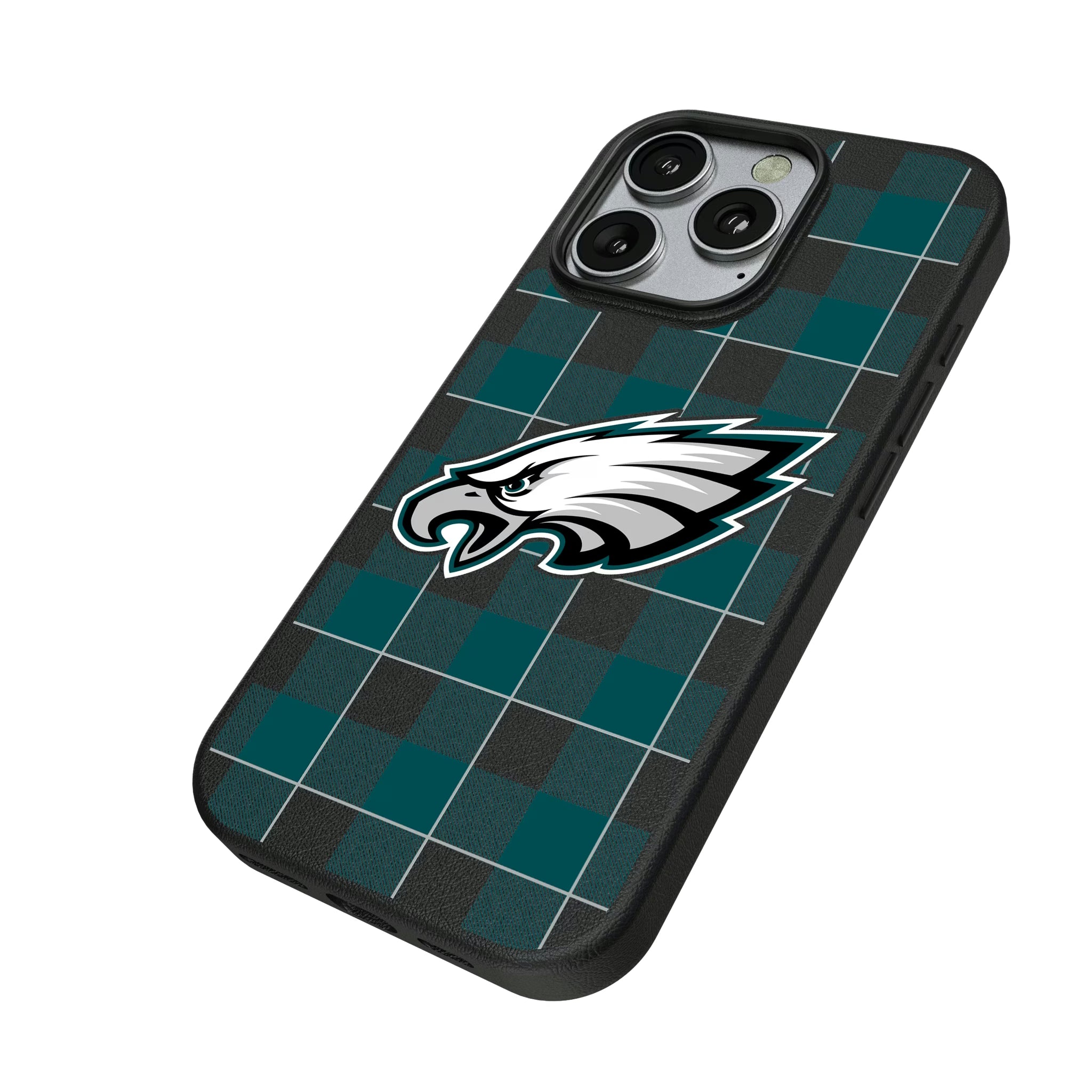 Philadelphia Eagles Plaid iPhone MagSafe Compatible Phone Case for Apple iPhone - Isometric View
